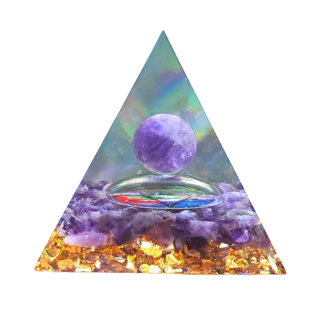 Collectible Orgone Pyramid Energy Generator Gemstone Ornaments Home Decor