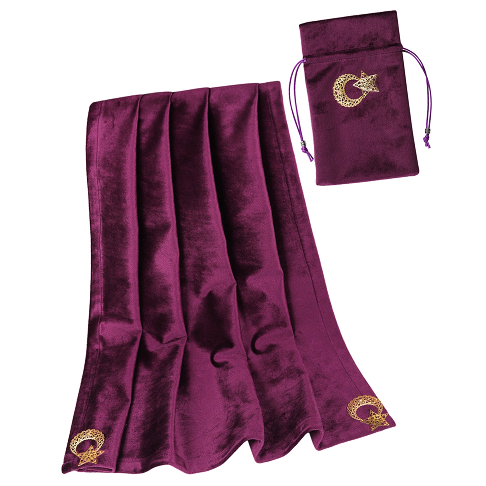 Altar Tarot Soft Velvet Table Cloth Tablecloth with Tarot Bag Dark Purple