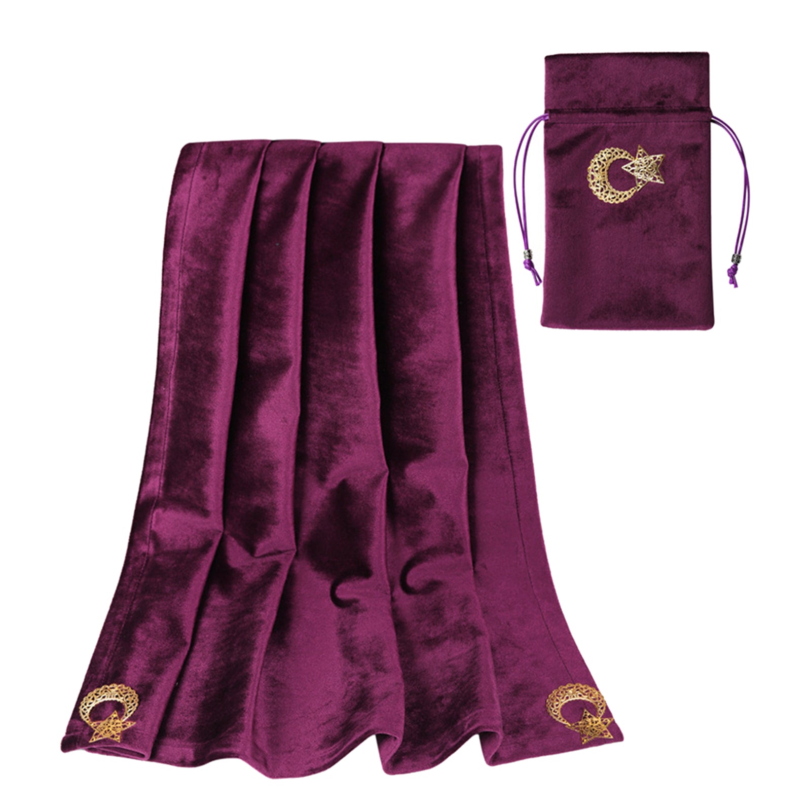 Altar Tarot Soft Velvet Table Cloth Tablecloth with Tarot Bag Dark Purple