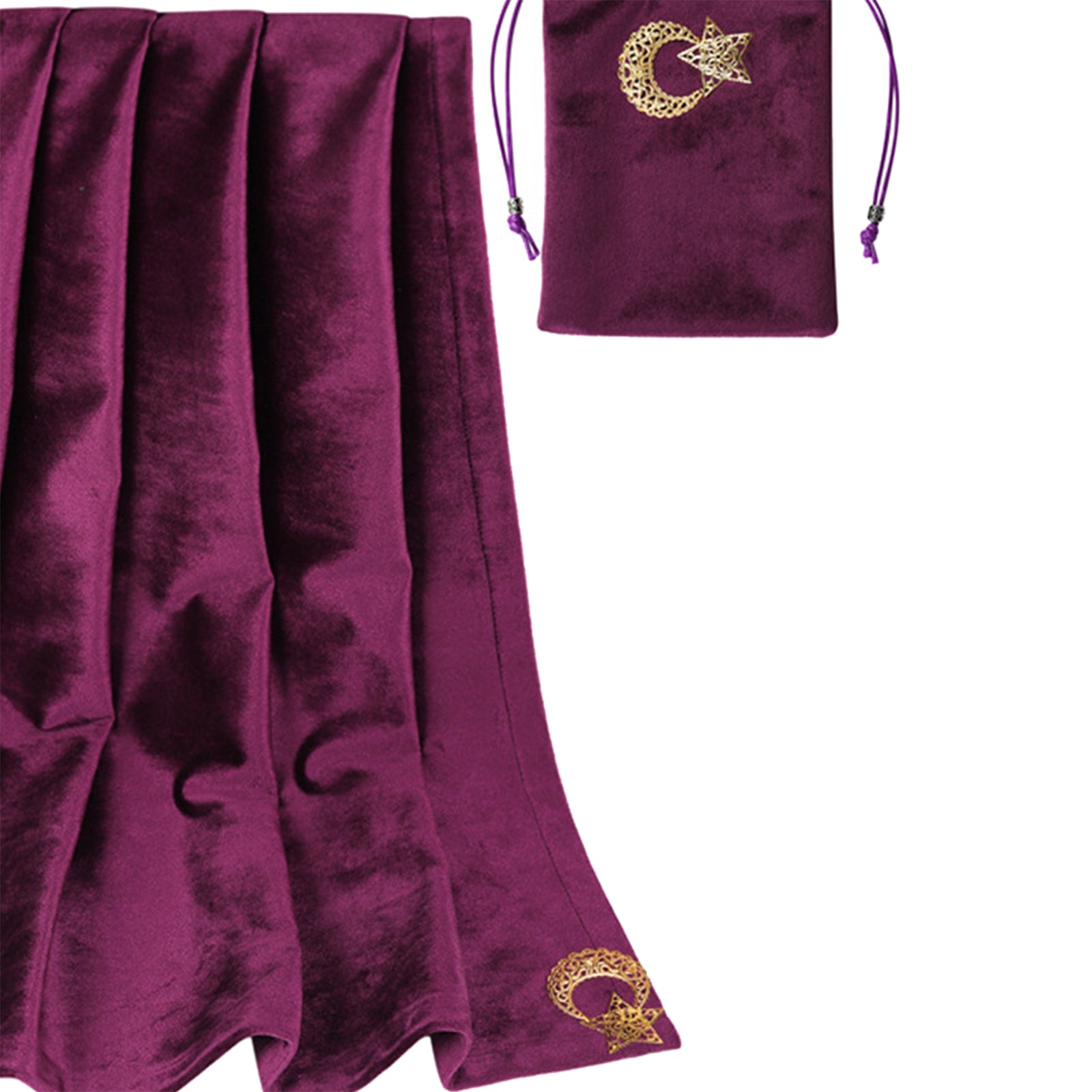 Altar Tarot Soft Velvet Table Cloth Tablecloth with Tarot Bag Dark Purple