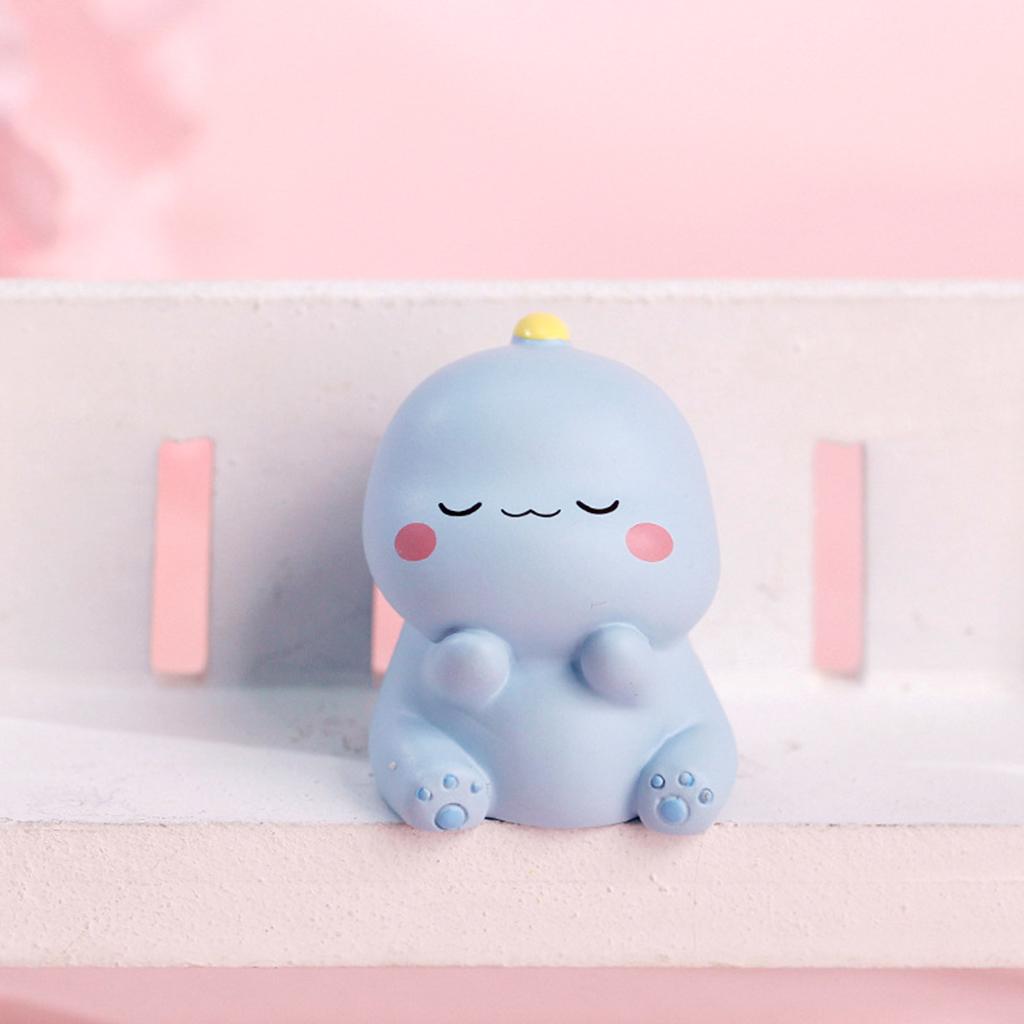 Dinosaur Figurine Statue Modern Abstract Resin Animal Craft Home Decoration Blue