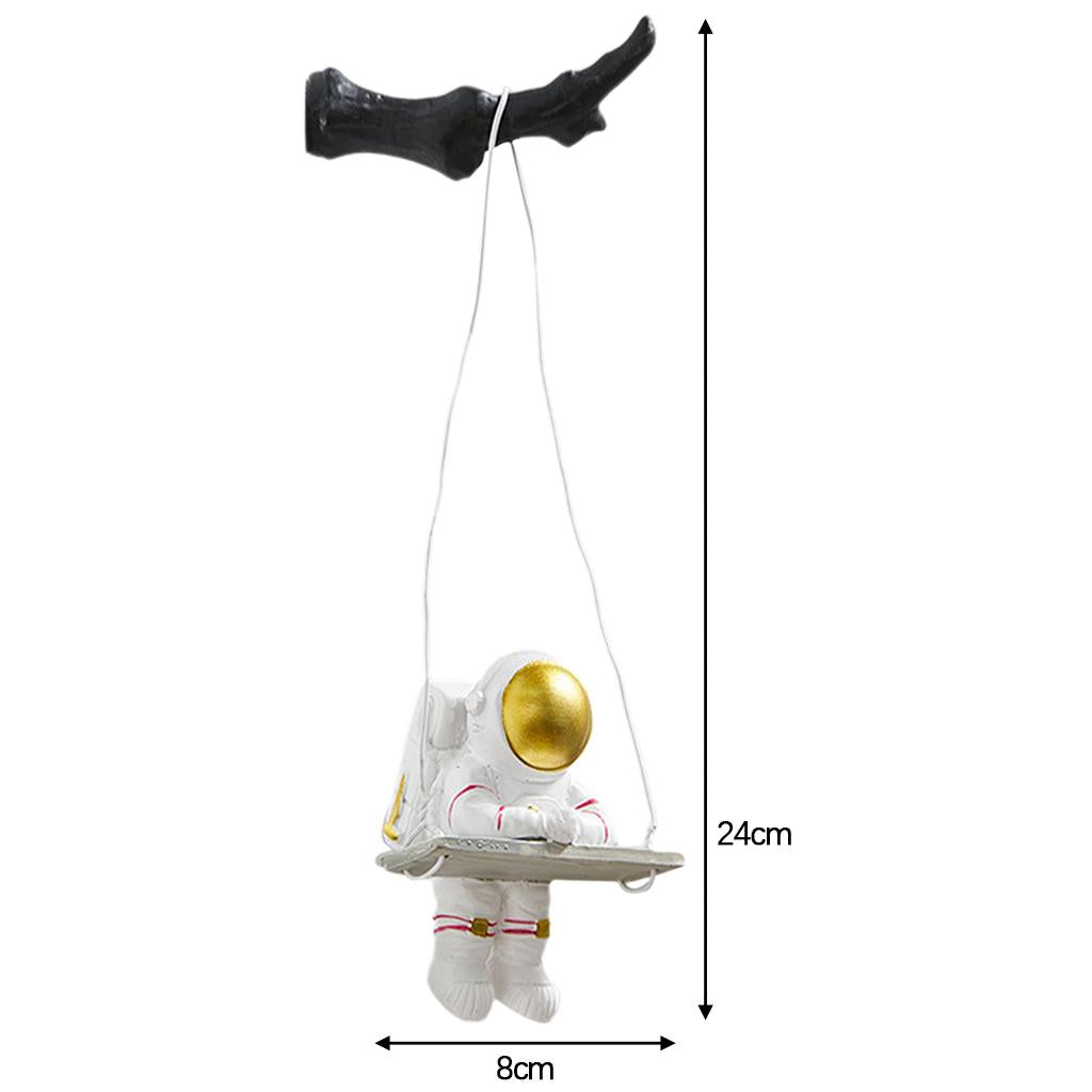 Cute Astronaut Figurines Toys Gifts Home Living Room Nursery Wall Decor lying on swing