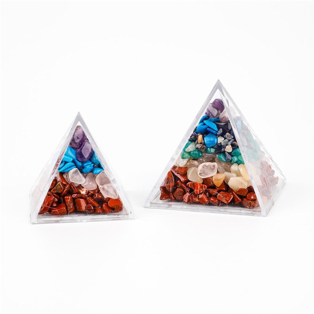 4xDecorative Crystal Stone Pyramid Mixed Yoga Studio Quartz Desktop Decoration 4cm
