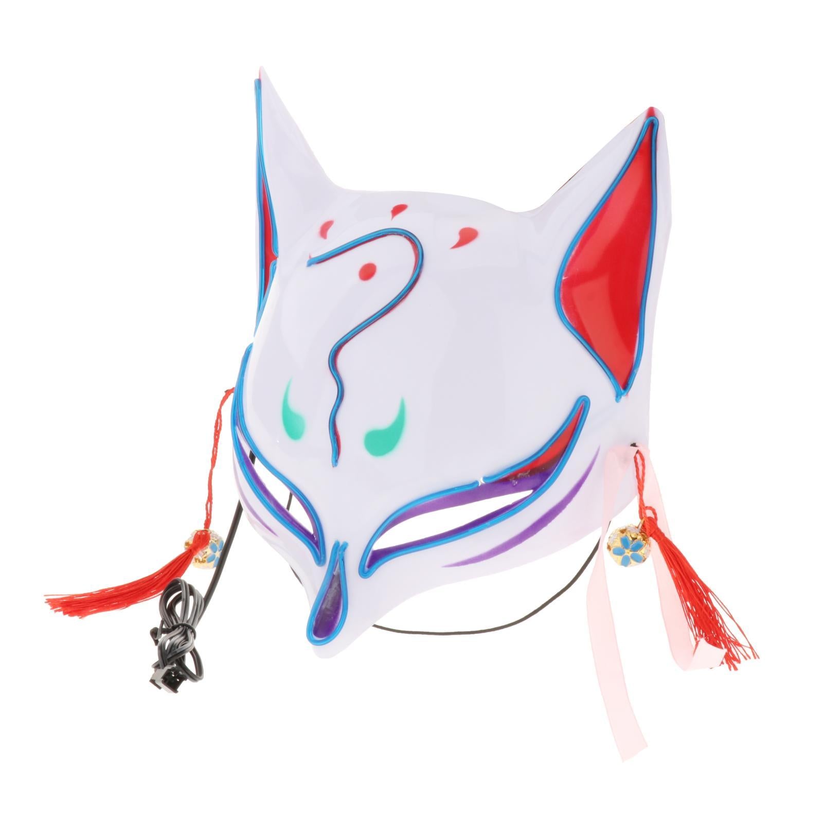Cosplay LED Fox Mask Halloween Party Decoration for Man Woman Accessories blue