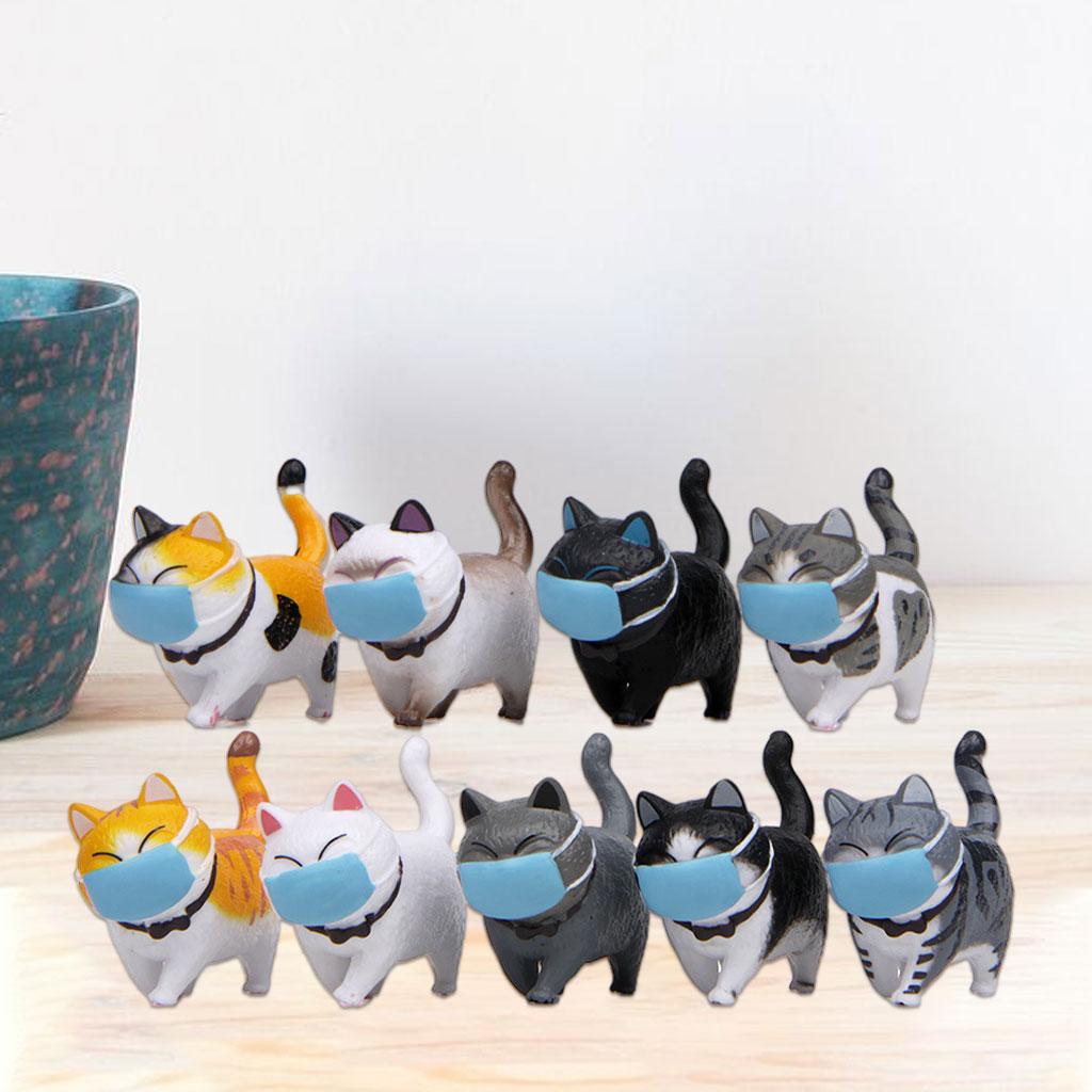 Cat Doll Figures Toy Home Decor Doll House Pet Toy Crafts Car Decor A
