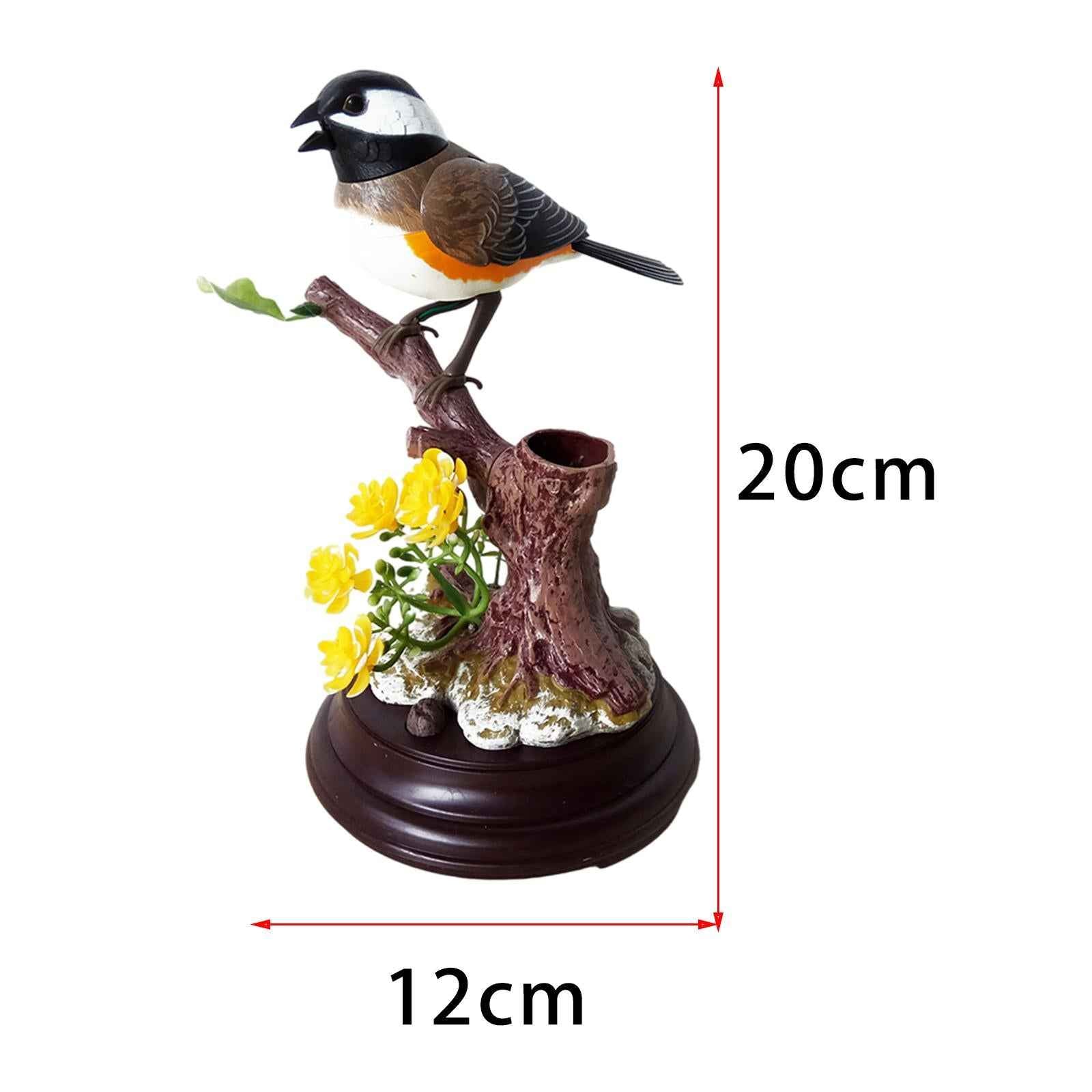 Simulation Birds Can Move Pen Holders Pets Chirp for Home Decoration Decor black