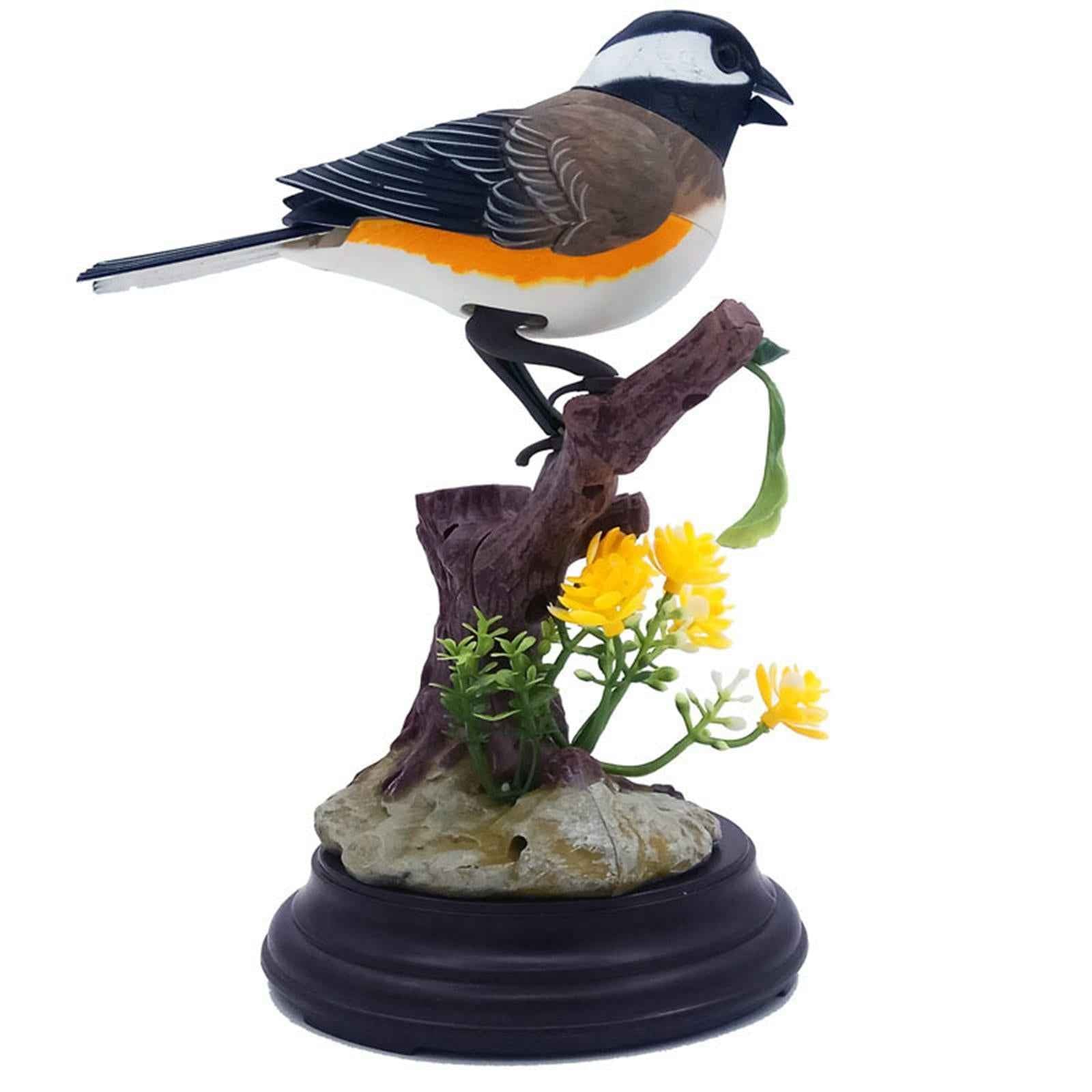 Simulation Birds Can Move Pen Holders Pets Chirp for Home Decoration Decor black