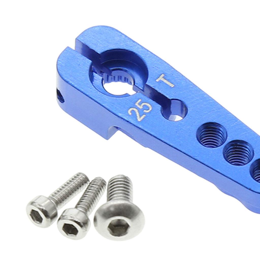 2x25T Servo Horn Steering Clamping Arm for 1/8 1/10 RC Crawler Blue