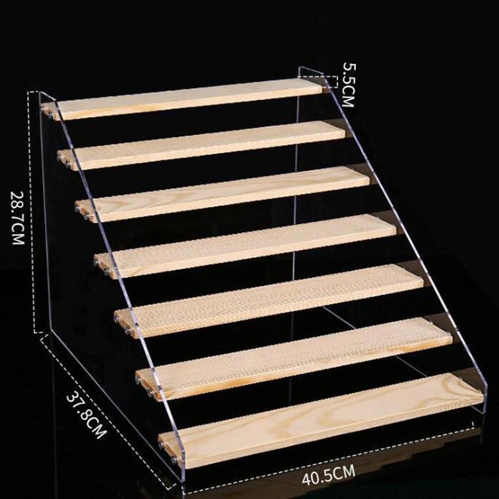Acrylic Riser Stand Shelf for Figure Toys Display Rack 7 layer 15.7inch width