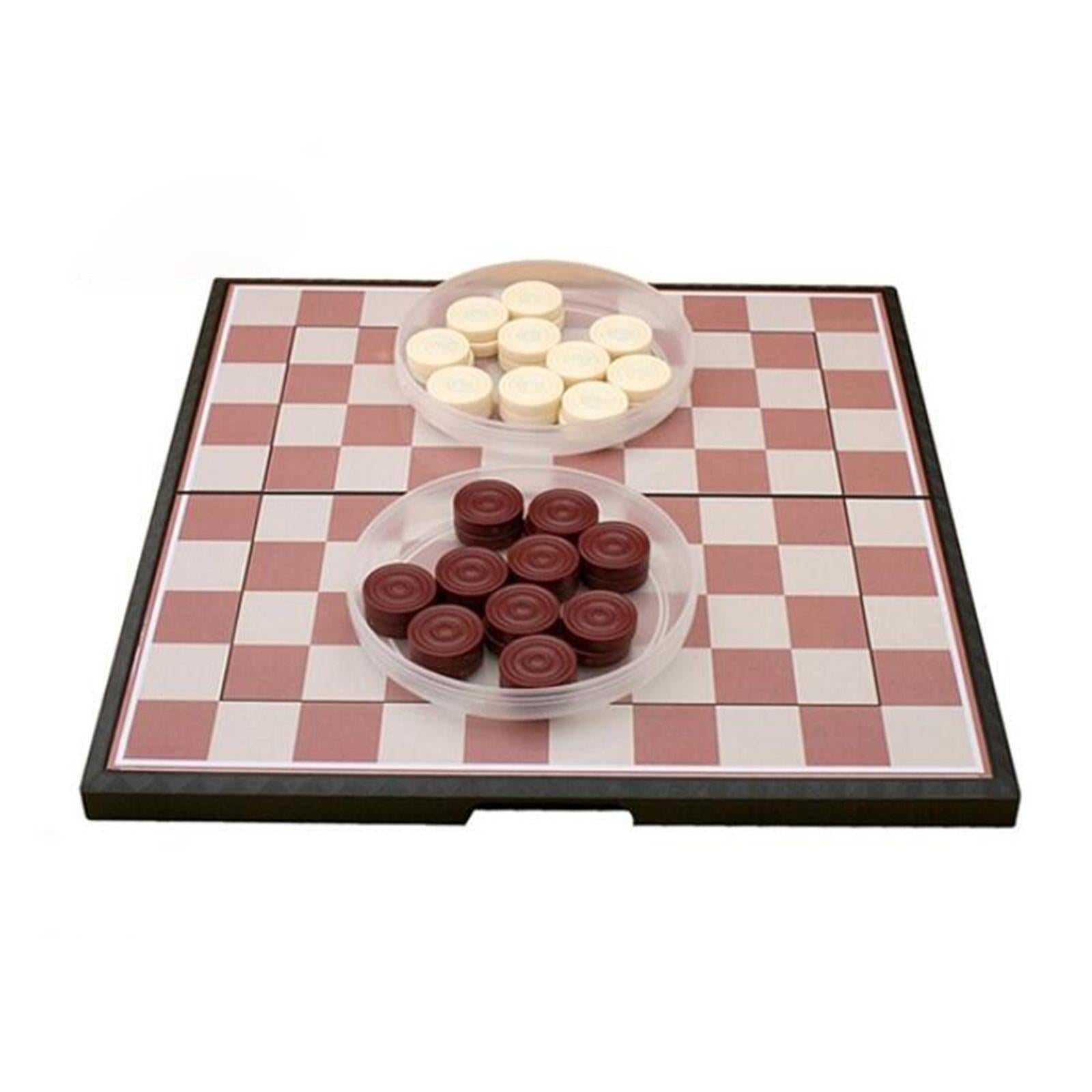 Checkers Board Game Set Traditional Portable Educational Toys for Family
