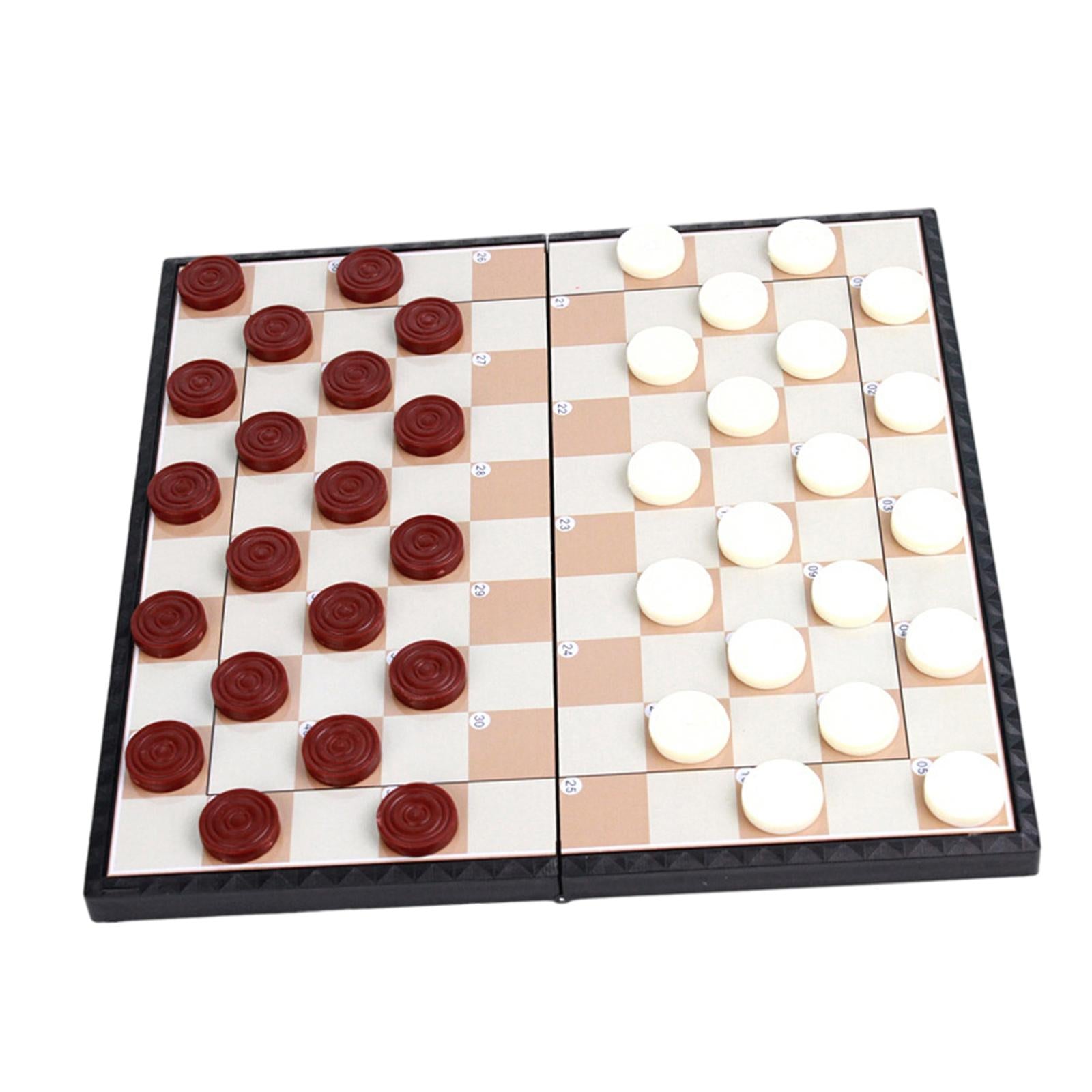 Checkers Board Game Set Traditional Portable Educational Toys for Family