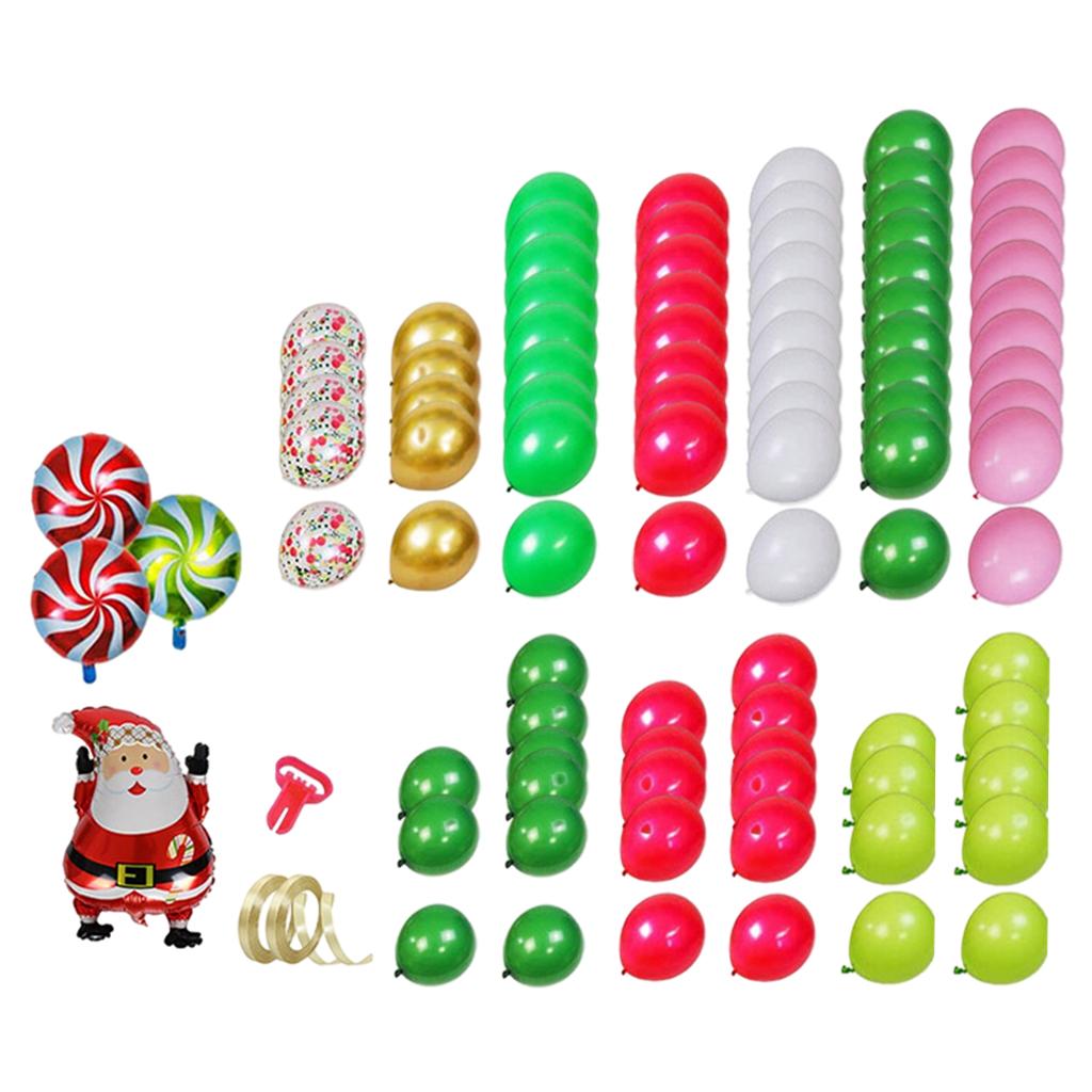 90x Green Red Yellow Gold Confetti Latex Balloons DIY Balloon Arch Kit