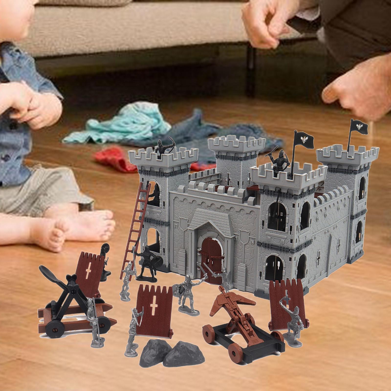 Castle Battle Model Set Puzzle Game Multicolor Knight for Home Ages Children C
