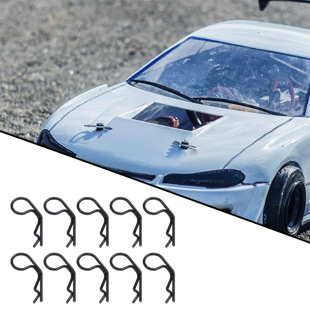 2x10pcs RC Body Clips Pins R-Pin for 1/8 1/10 1/12 RC Racing Vehicle Car Decor black