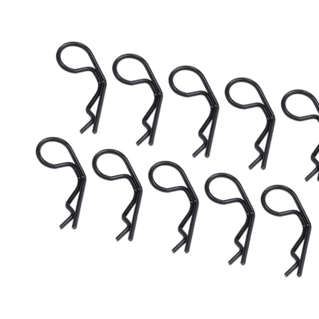 4x10pcs RC Body Clips Pins R-Pin for 1/8 1/10 1/12 RC Racing Vehicle Car Decor black