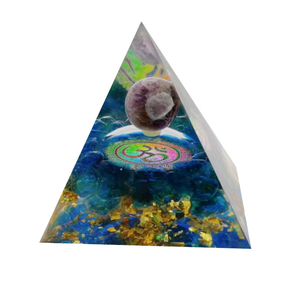 Amethyst Energy Pyramid Multicolor Resin for Office Living Room Ornaments