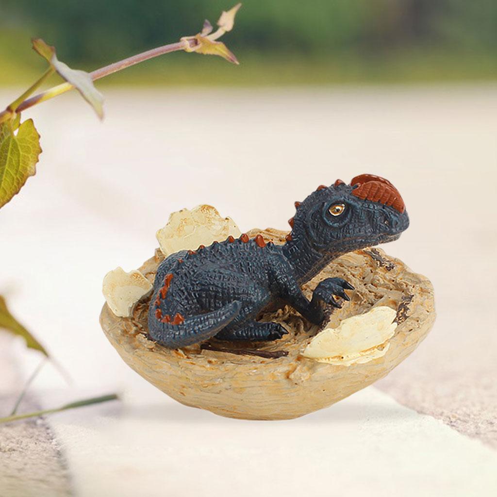 Dinosaur Figures 3.35 inch Mini Plastic for Boys Girls Party Favor Supplies Double Crown Dragon