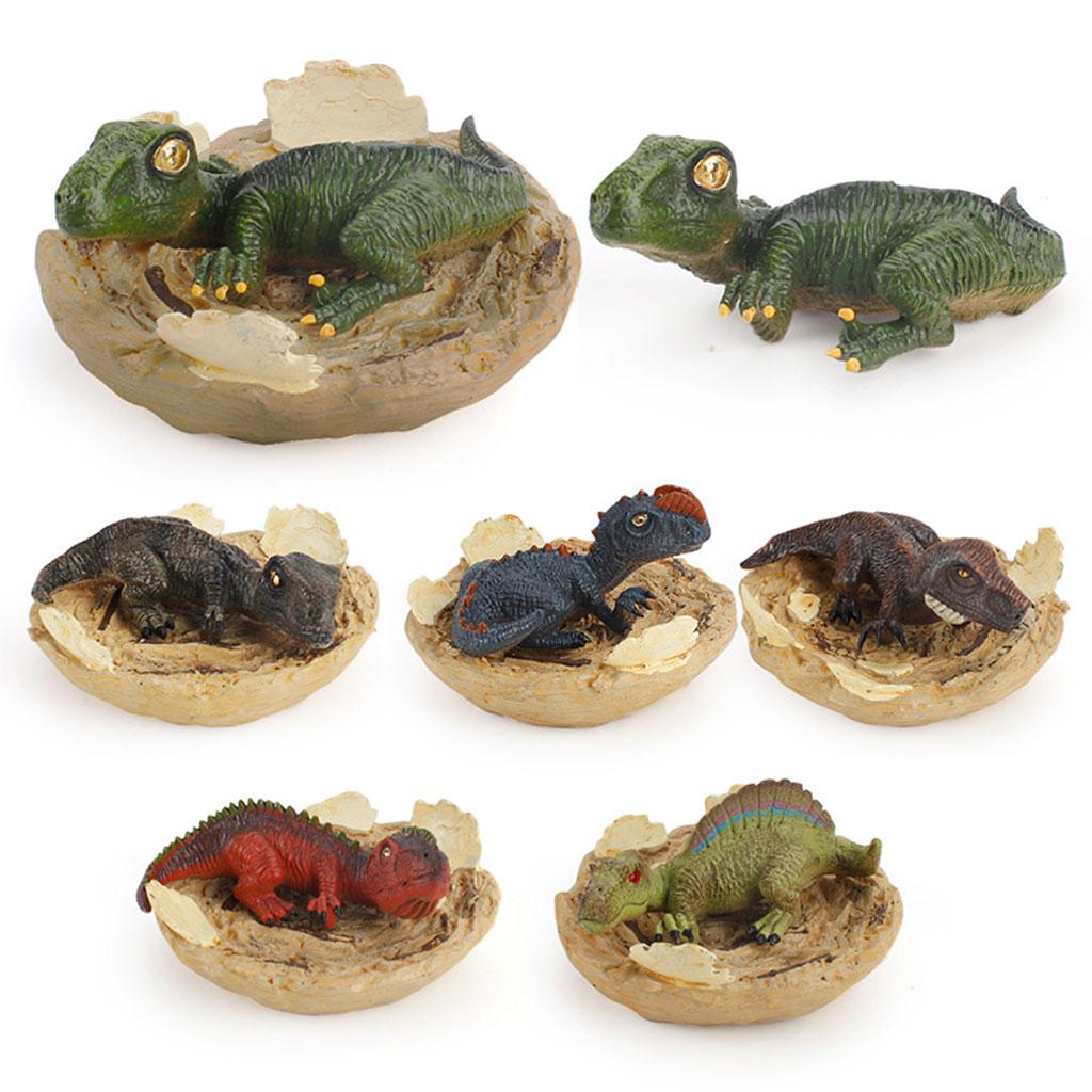 Dinosaur Figures 3.35 inch Mini Plastic for Boys Girls Party Favor Supplies Double Crown Dragon