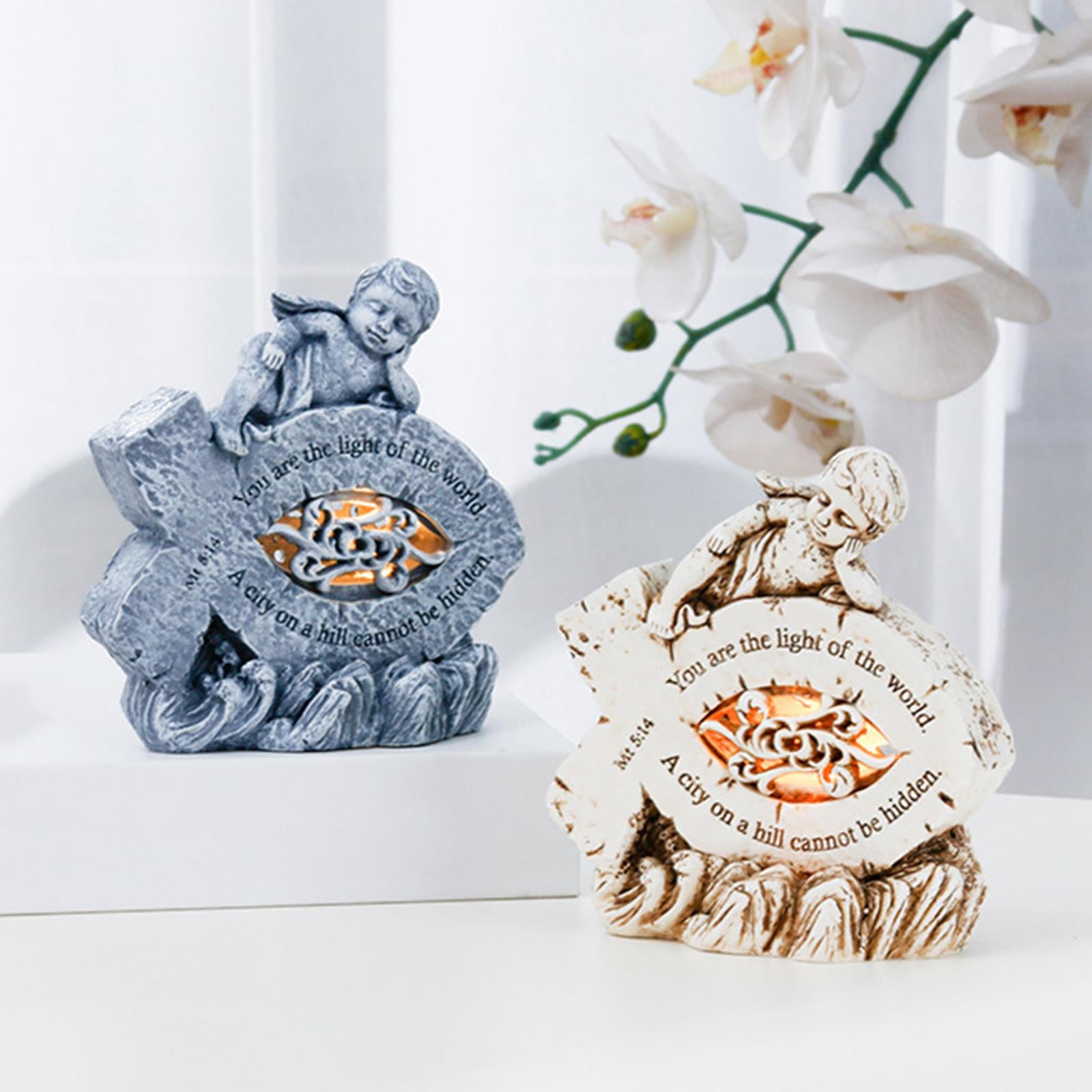 Angel Statue Cherub Figurine Sculpture Desktop Decor Artwork Gifts White A