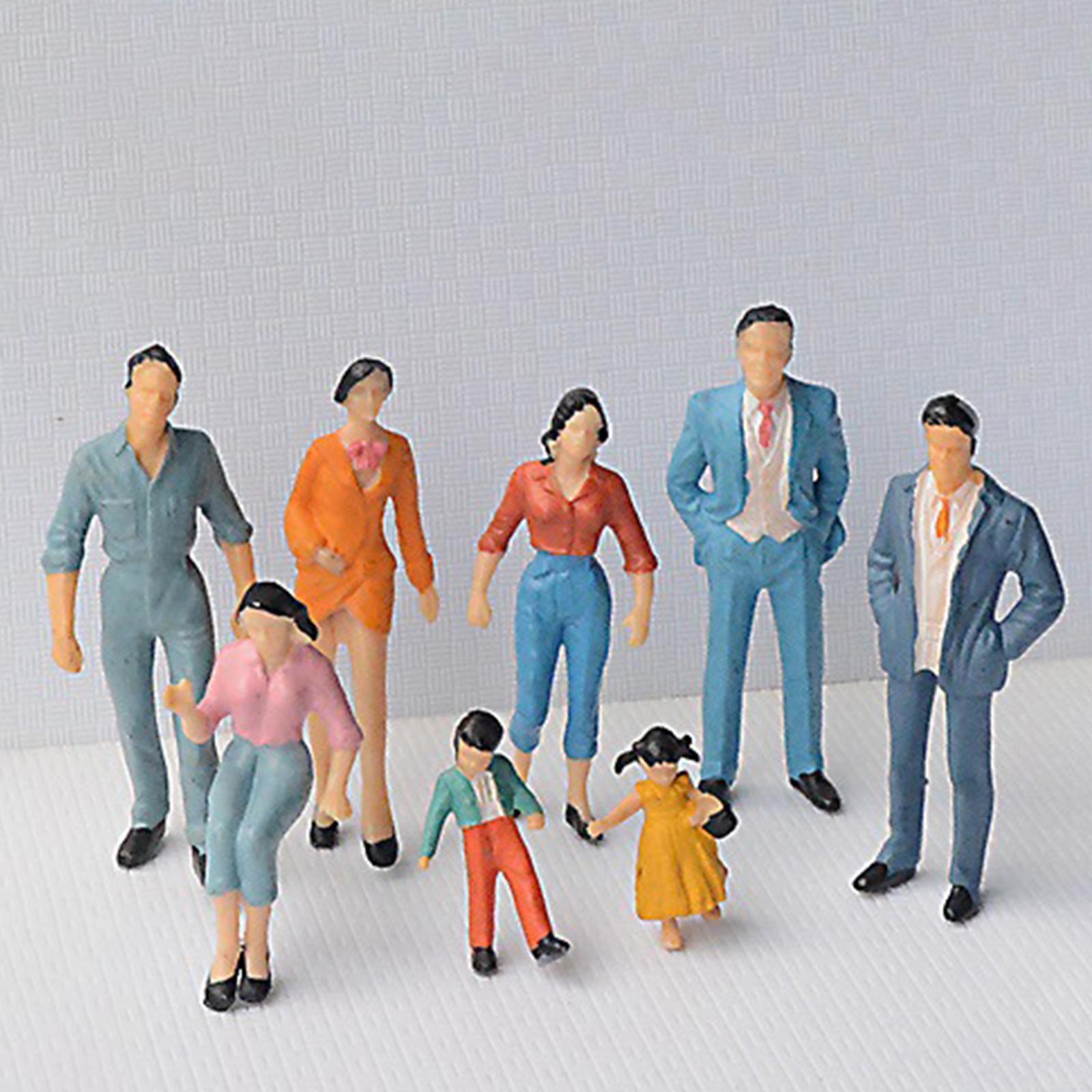 2xHand Painted Figures Assorted Poses Sand Table Tiny Scenery Decorative 20pcs 30th