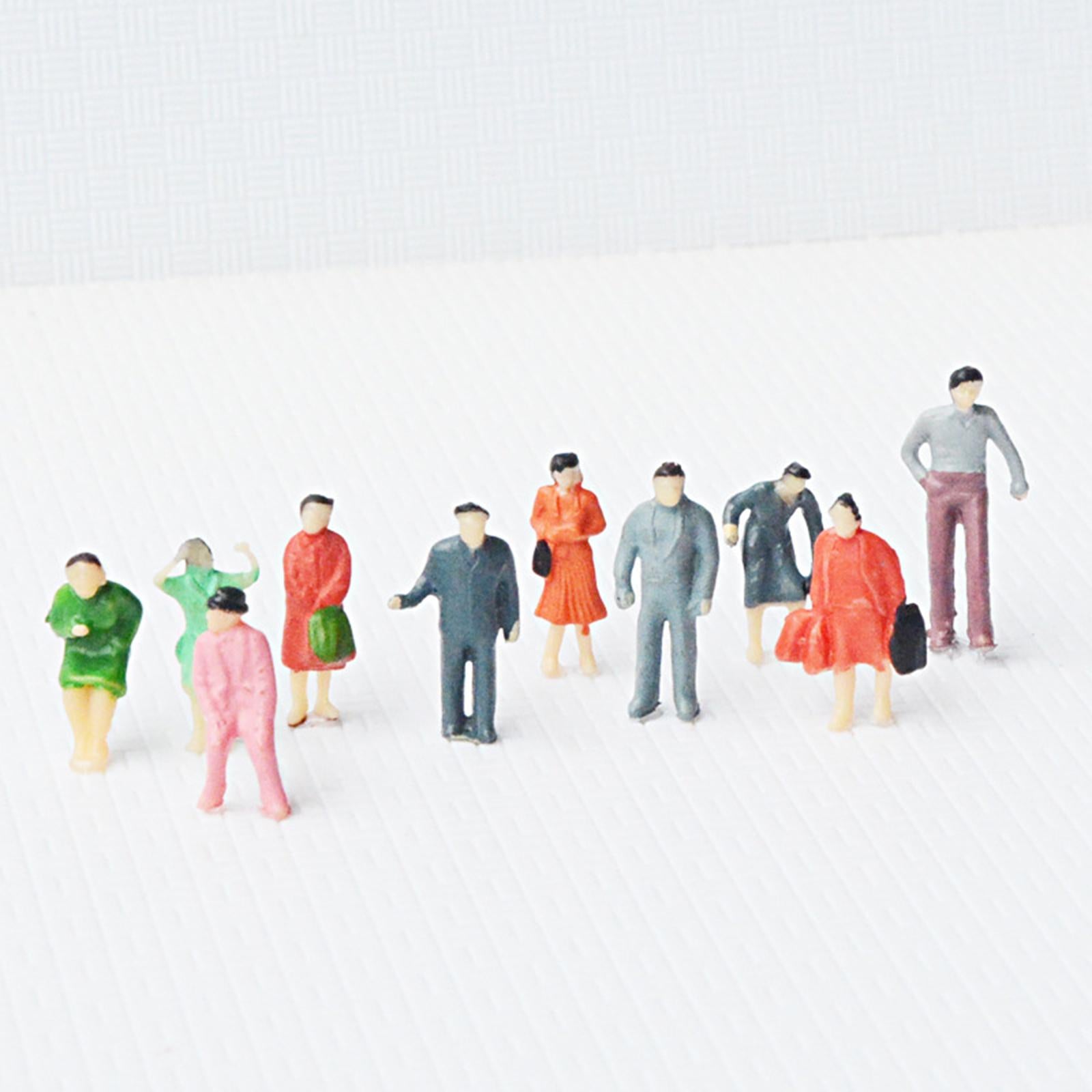 3xHand Painted Figures Assorted Poses Sand Table Tiny Scenery Decorative 100pcs 150th