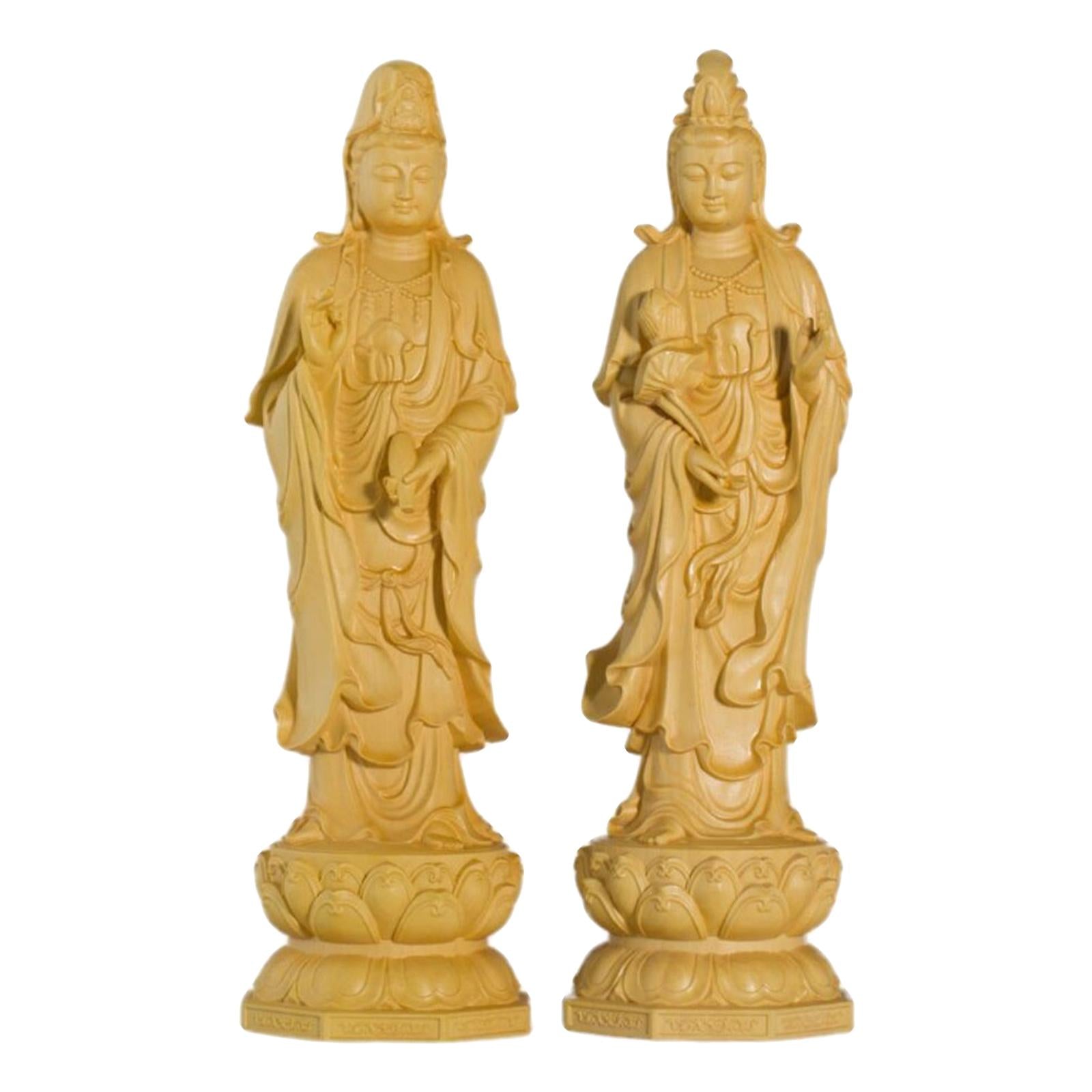 Chinese Guanyin Statue Crafts Collectibles for Office Tabletop Decoration A