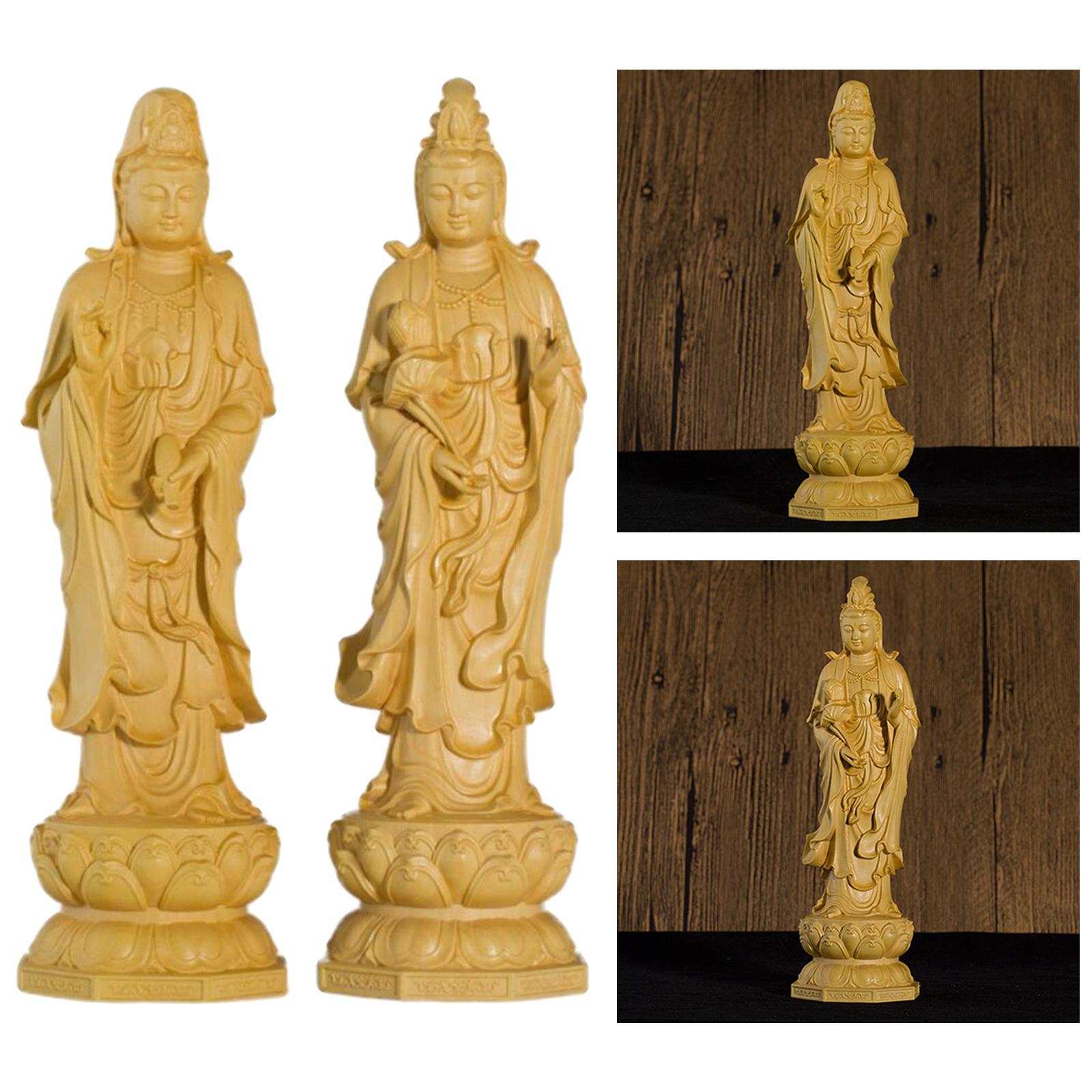 Chinese Guanyin Statue Crafts Collectibles for Office Tabletop Decoration A