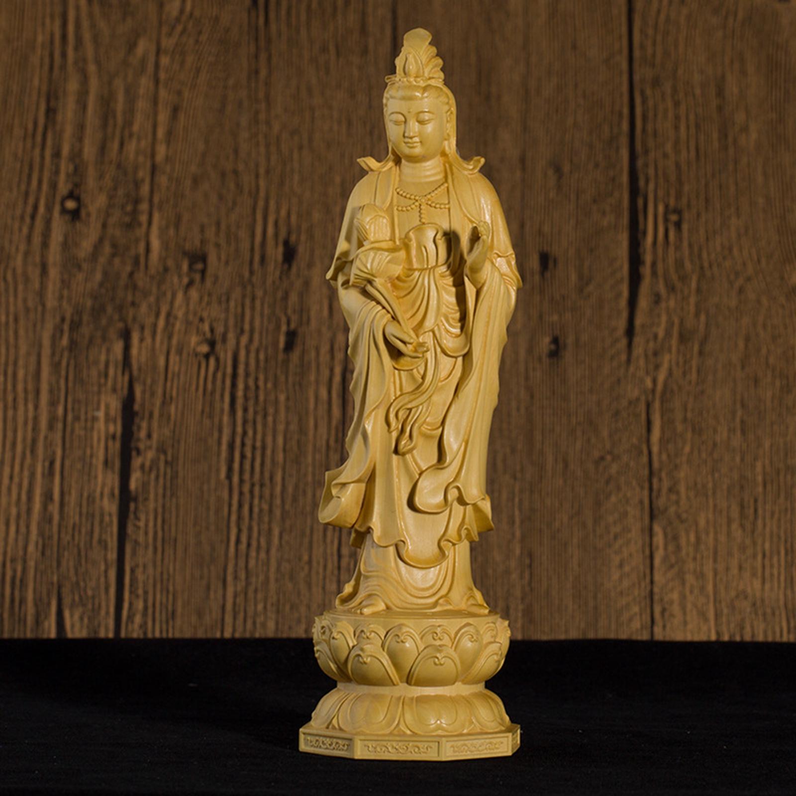 Chinese Guanyin Statue Crafts Collectibles for Office Tabletop Decoration B
