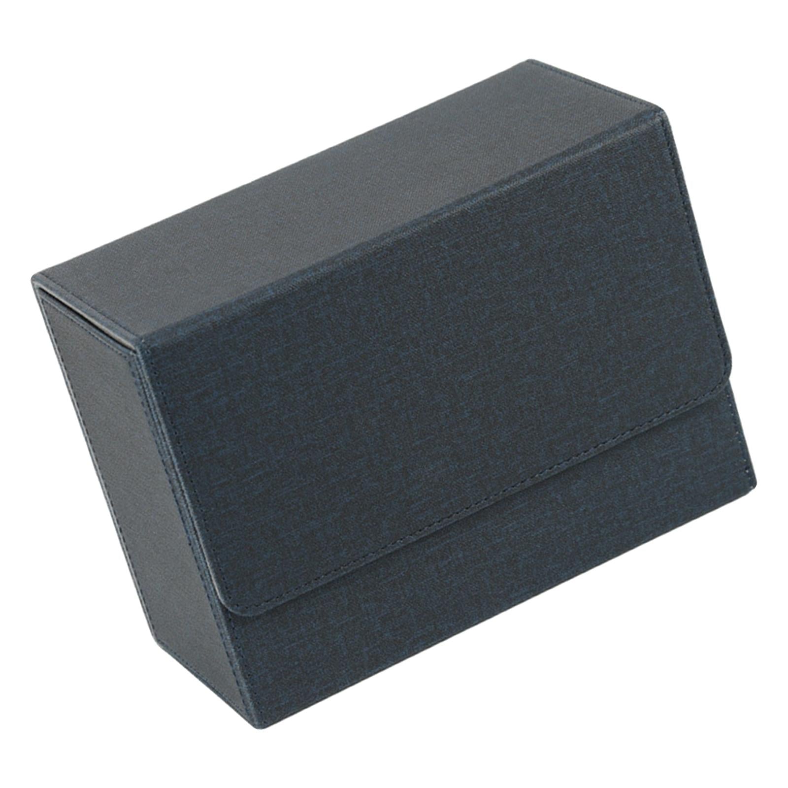 Cards Storage Box Holder Waterproof PU Trading Sports Card Slab Blue