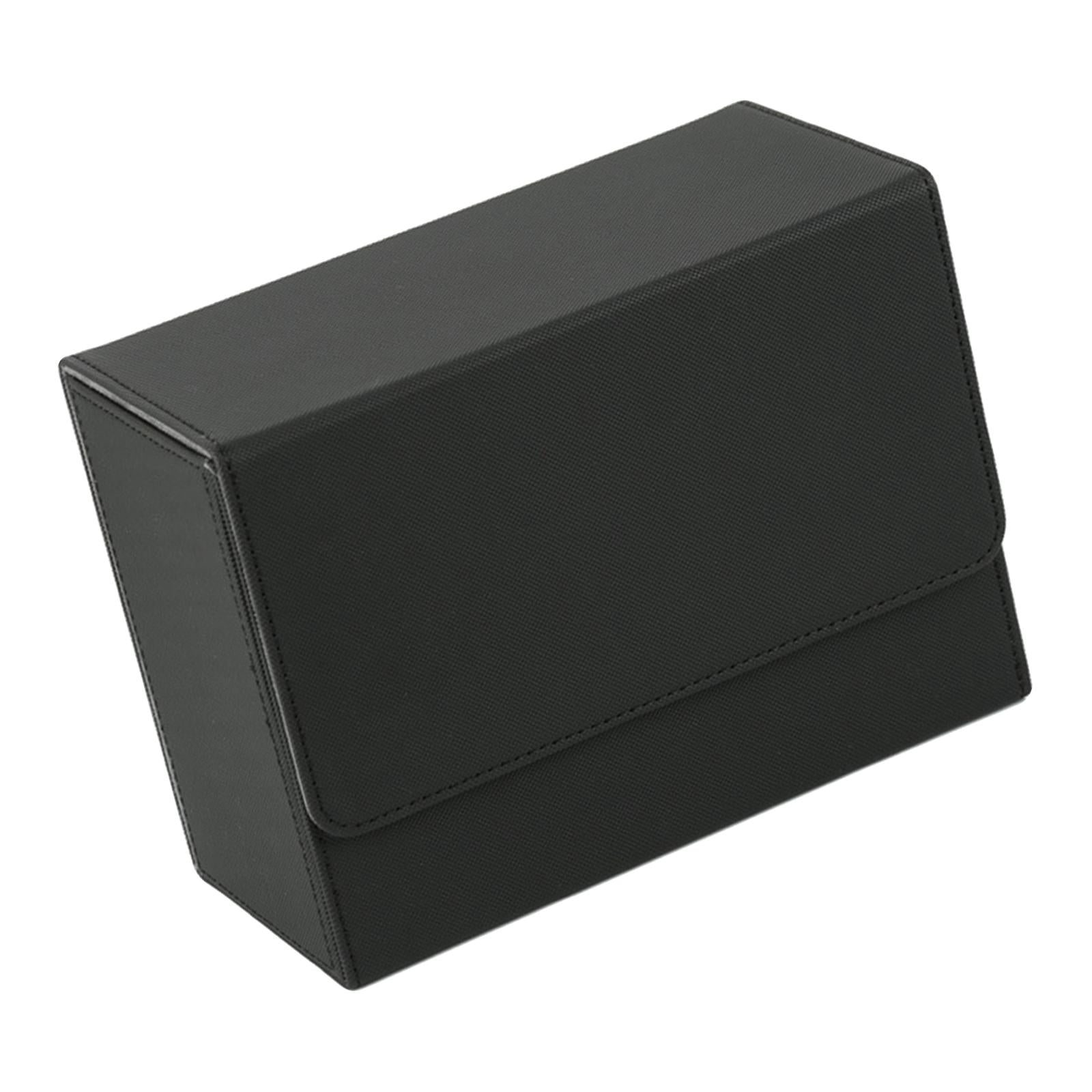 Cards Storage Box Holder Waterproof PU Trading Sports Card Slab Black