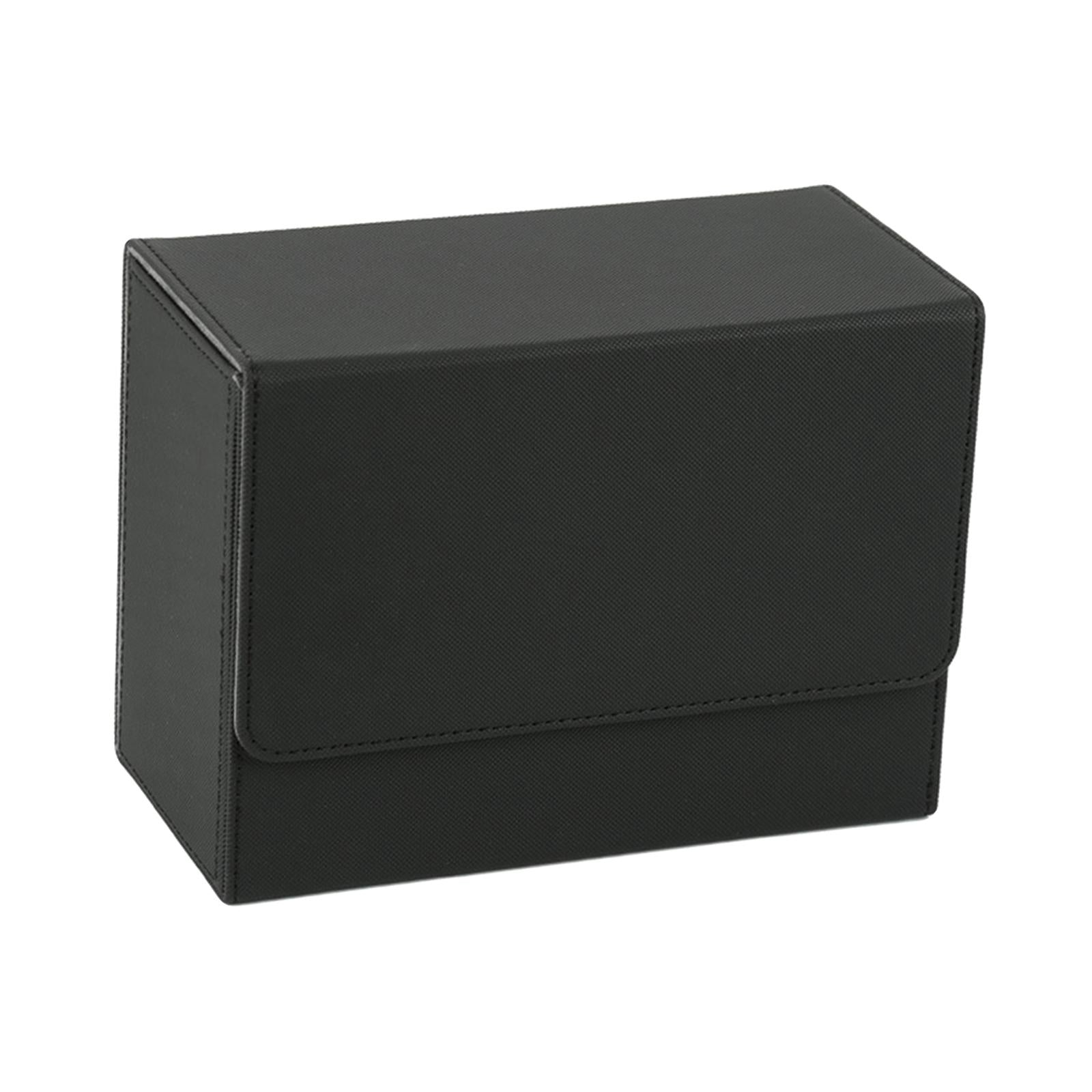Cards Storage Box Holder Waterproof PU Trading Sports Card Slab Black