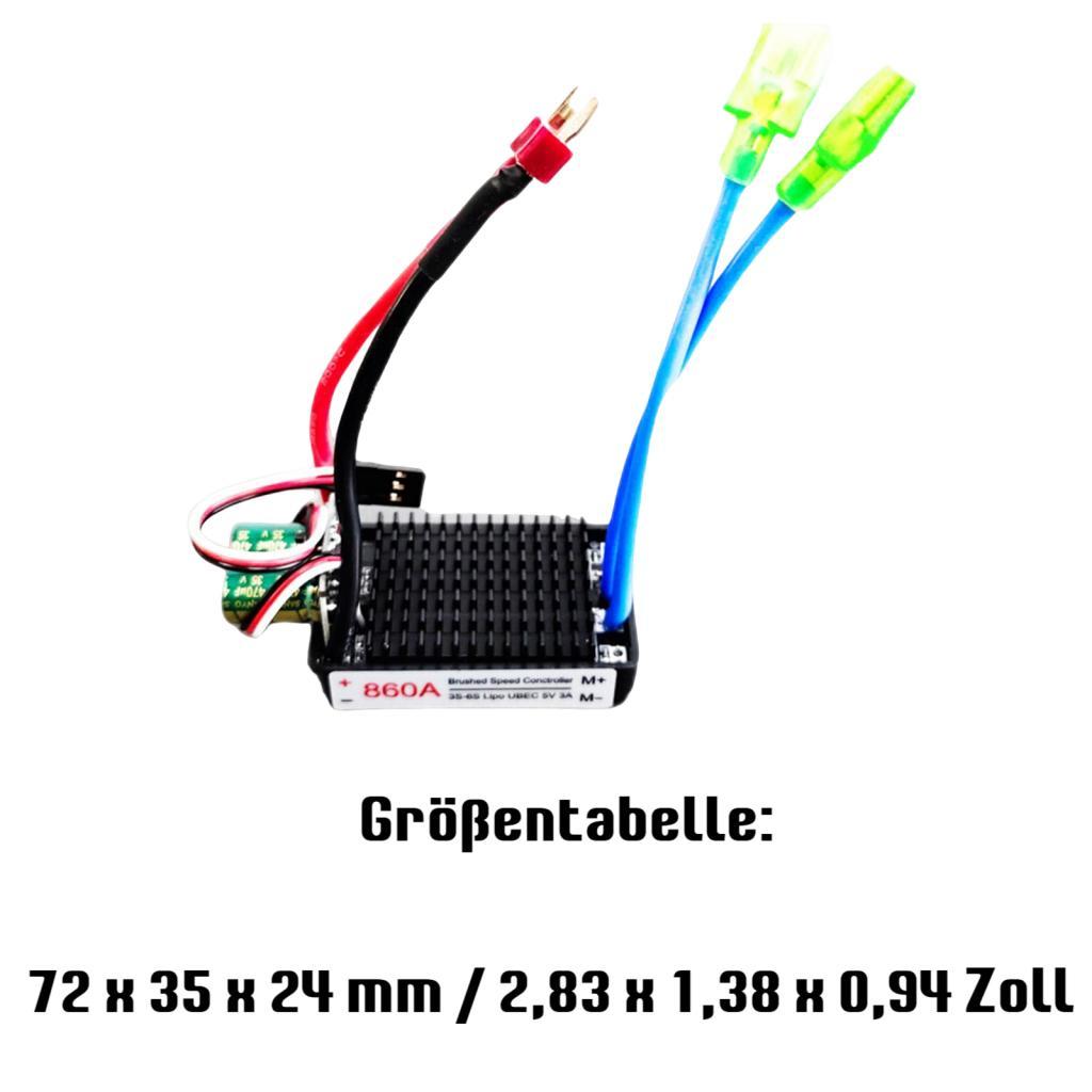 2xWaterproof Brush ESC Replacement 860A 12V-24V High Power for RC Car Vehicle T