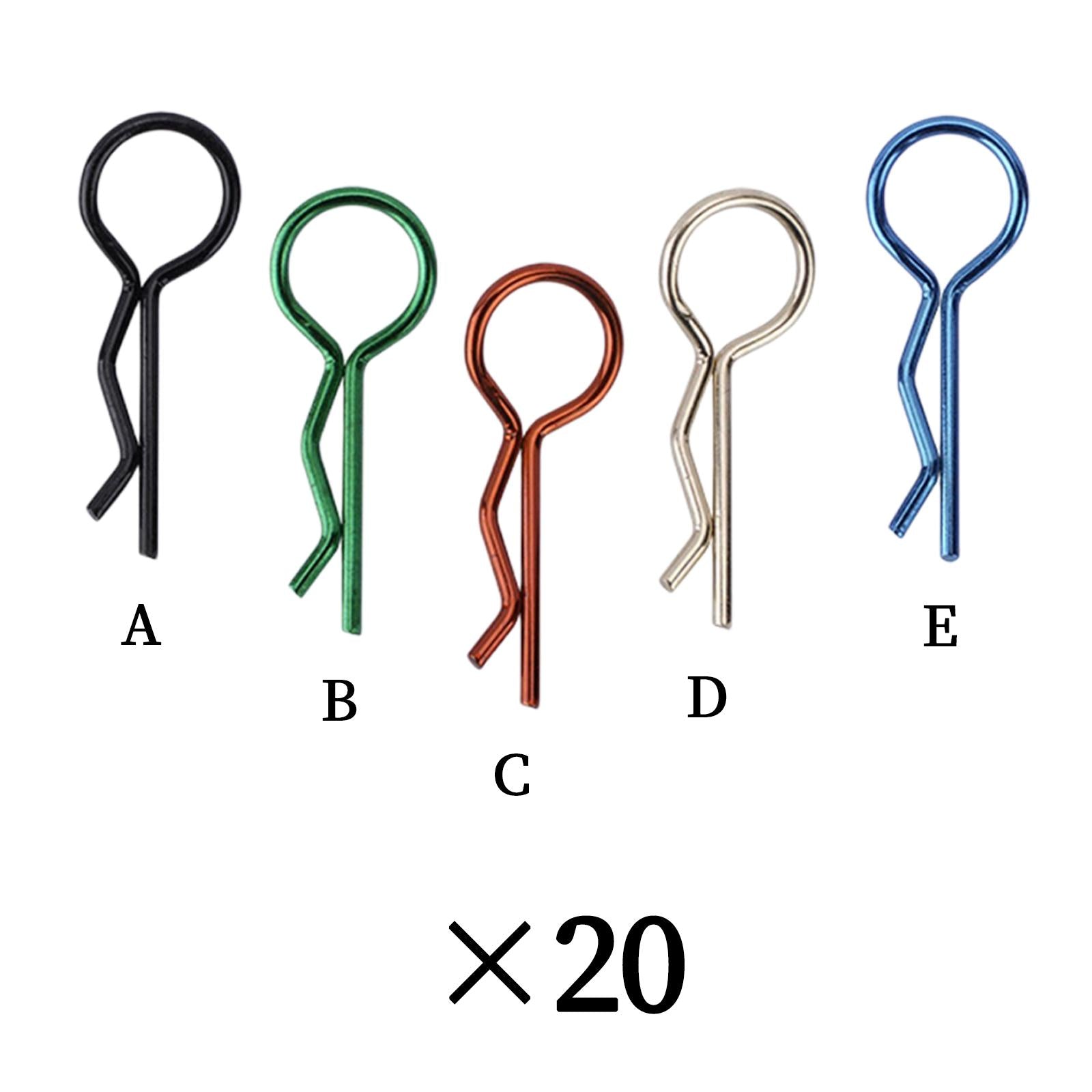 3x20/Set Universal RC Body Clips Pins for 1:6 1:8 RC Crawler Buggy Monster Black
