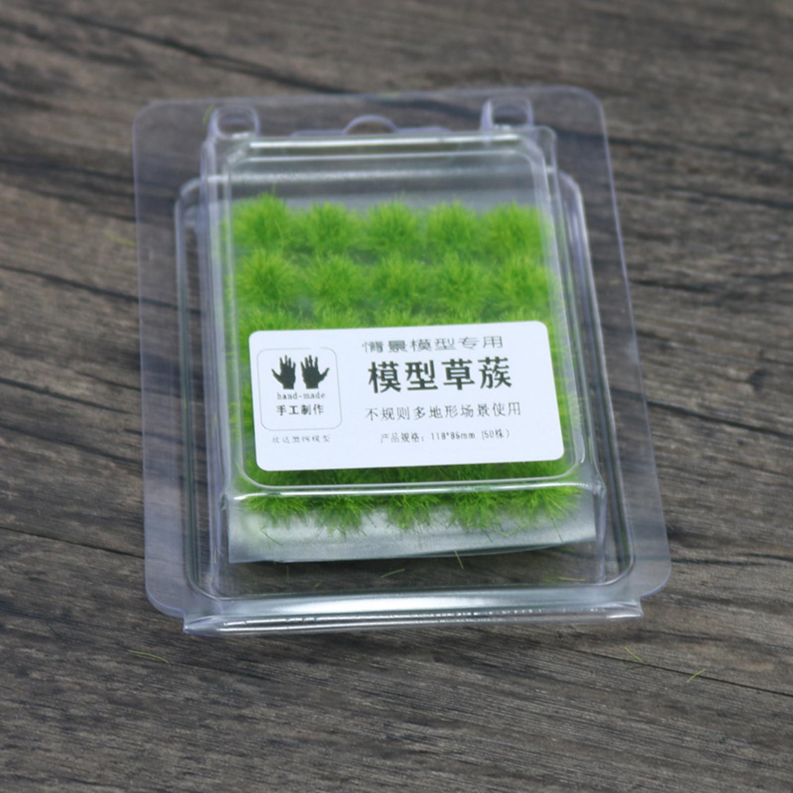 2x50Pcs Artificial Miniature Model Grass Railroad Scenery Sand Table Layout F