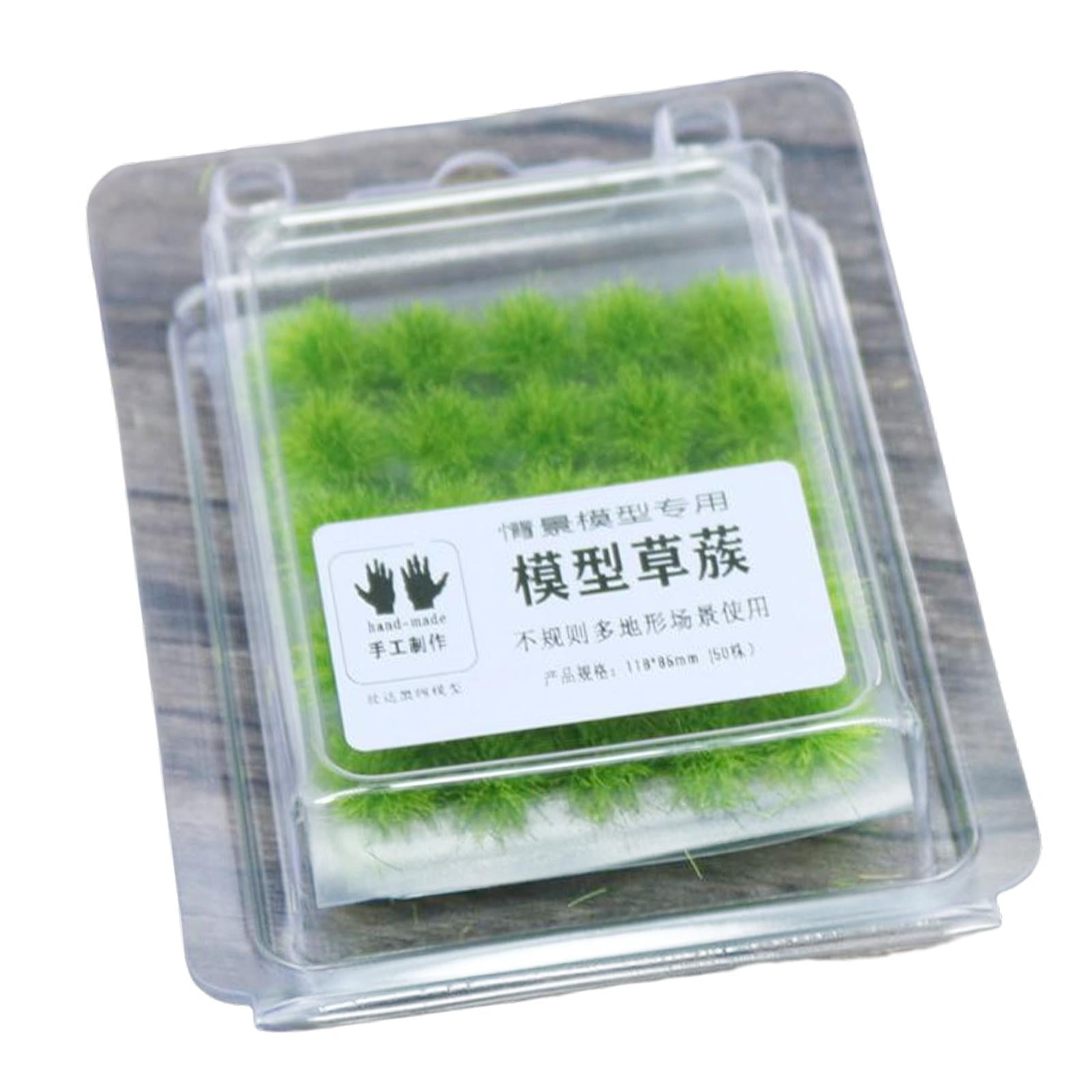 2x50Pcs Artificial Miniature Model Grass Railroad Scenery Sand Table Layout F