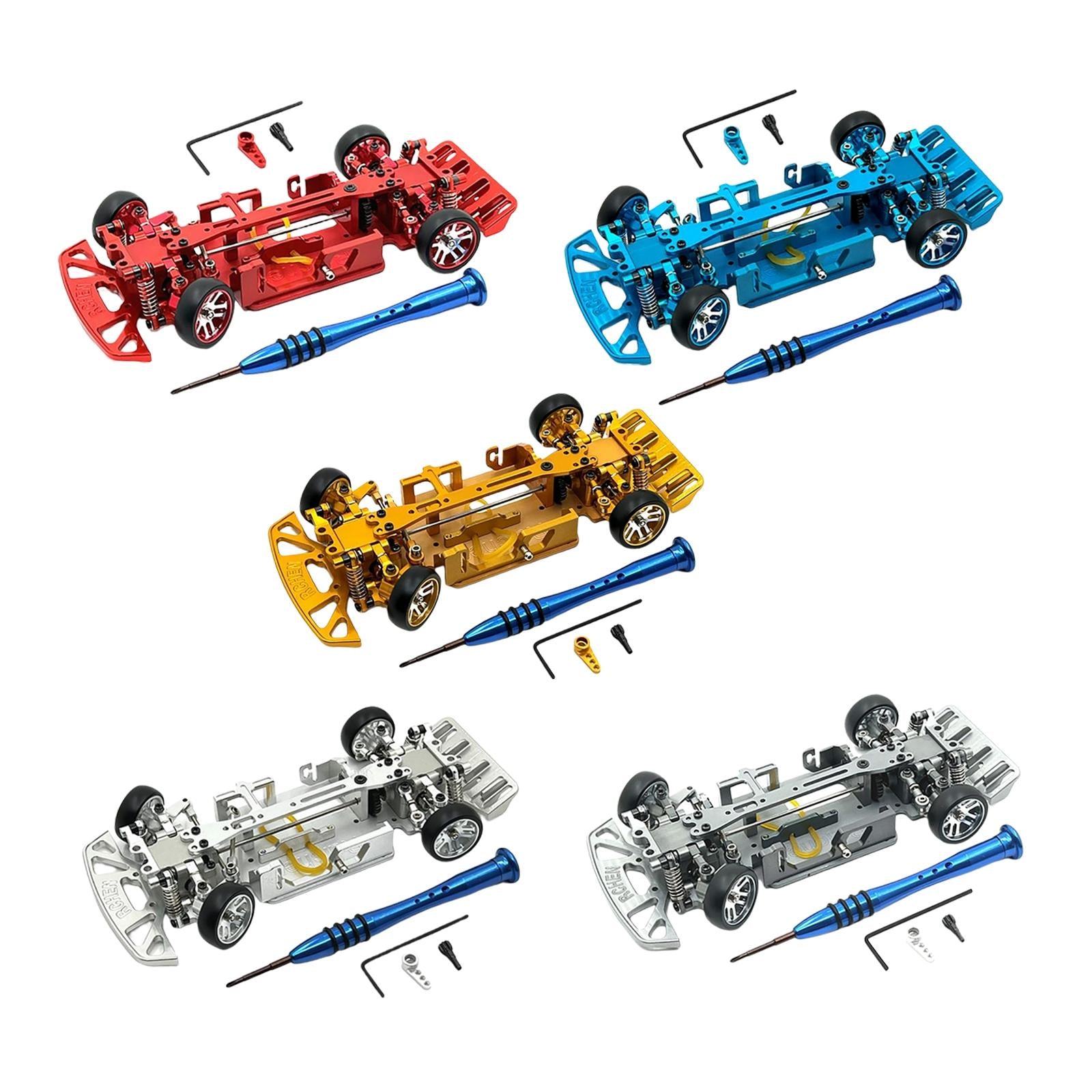 Car Frame 1/28 Scale Spare Parts Vehicles Model for Wltoys K989 RC Car Red