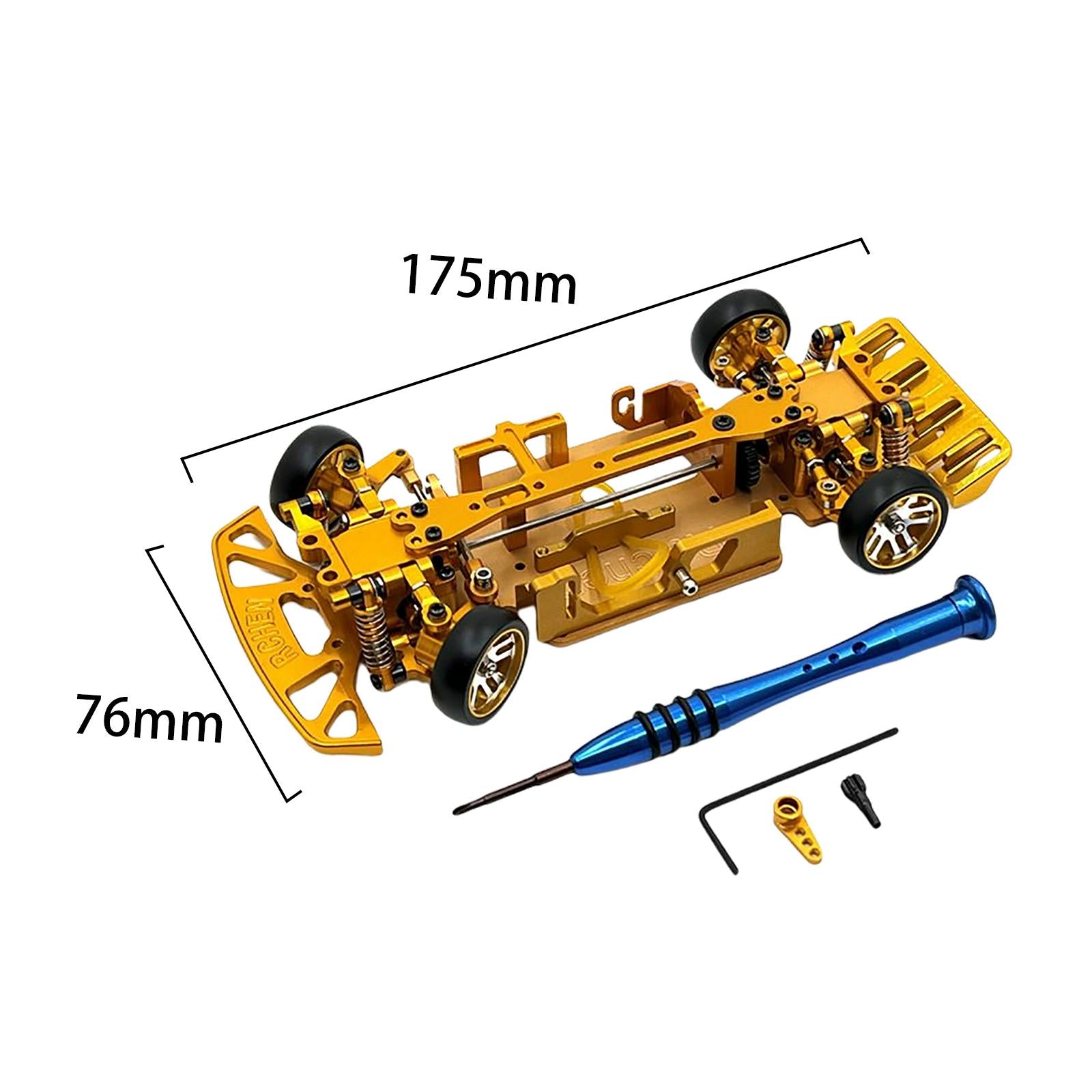 Car Frame 1/28 Scale Spare Parts Vehicles Model for Wltoys K989 RC Car Gold