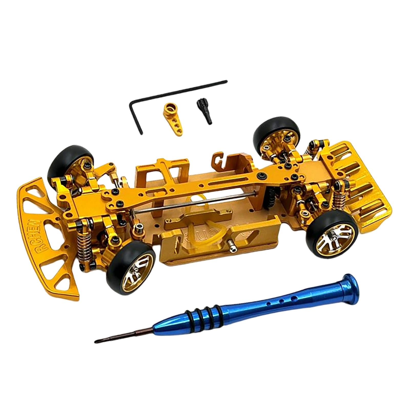 Car Frame 1/28 Scale Spare Parts Vehicles Model for Wltoys K989 RC Car Gold