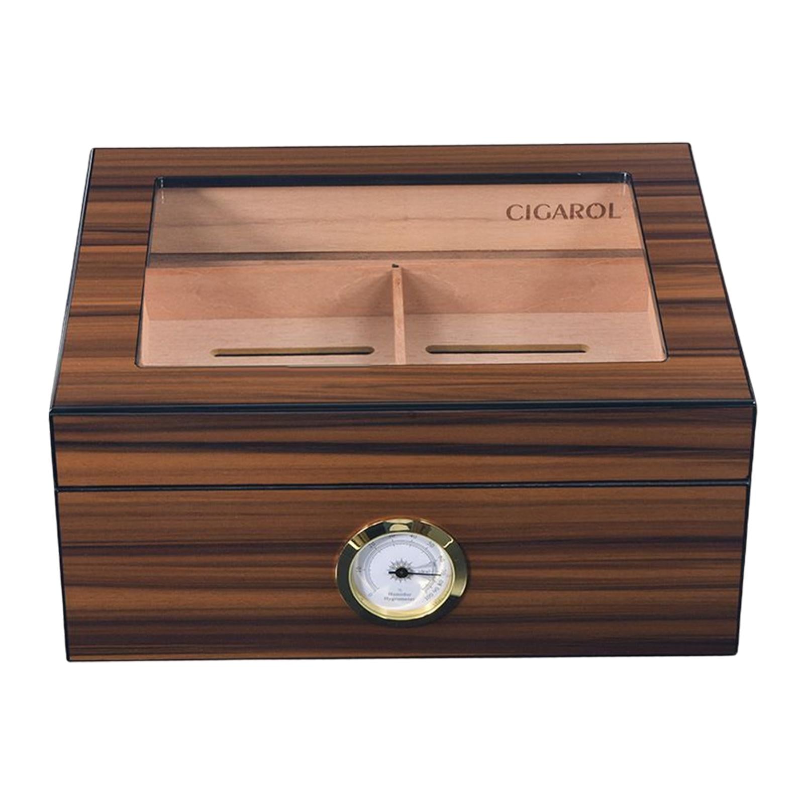 Cigar Box Humidor Humidifier Hygrometer Cedar Wood Case Travel Storage Box