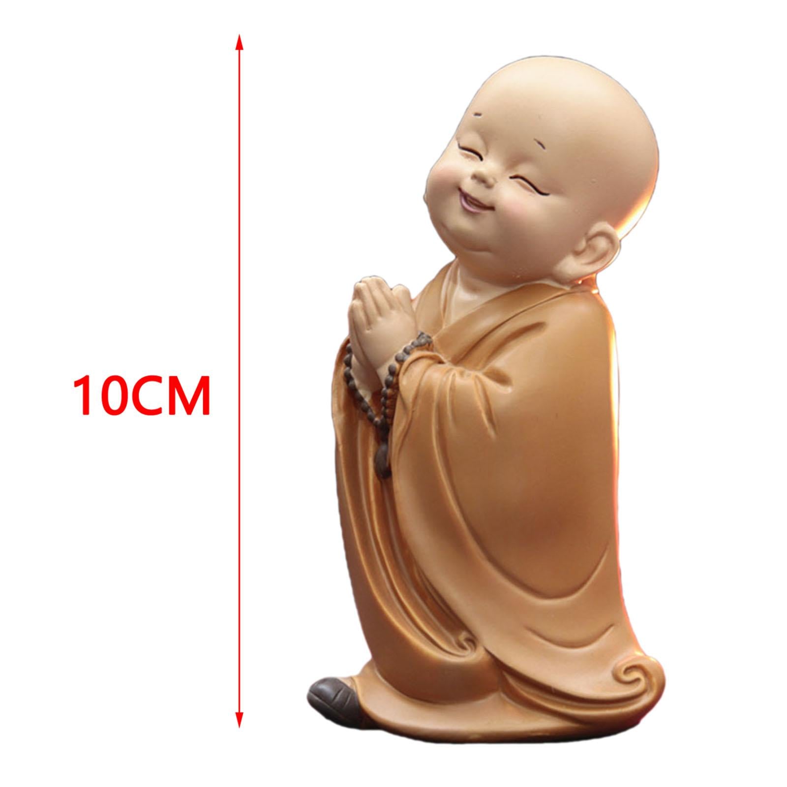 Cute Buddha Statue Monk Figurine Ornaments Little for Housewarming Gifts stand hands together