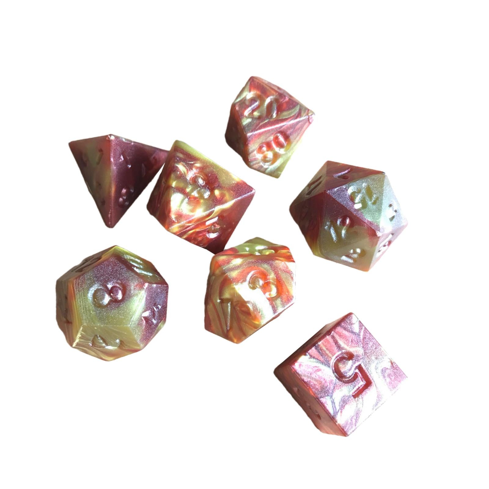 4x7-Pack Double Color Multi Sided Dice 7-Die Acrylic for DND RPG Entertainment