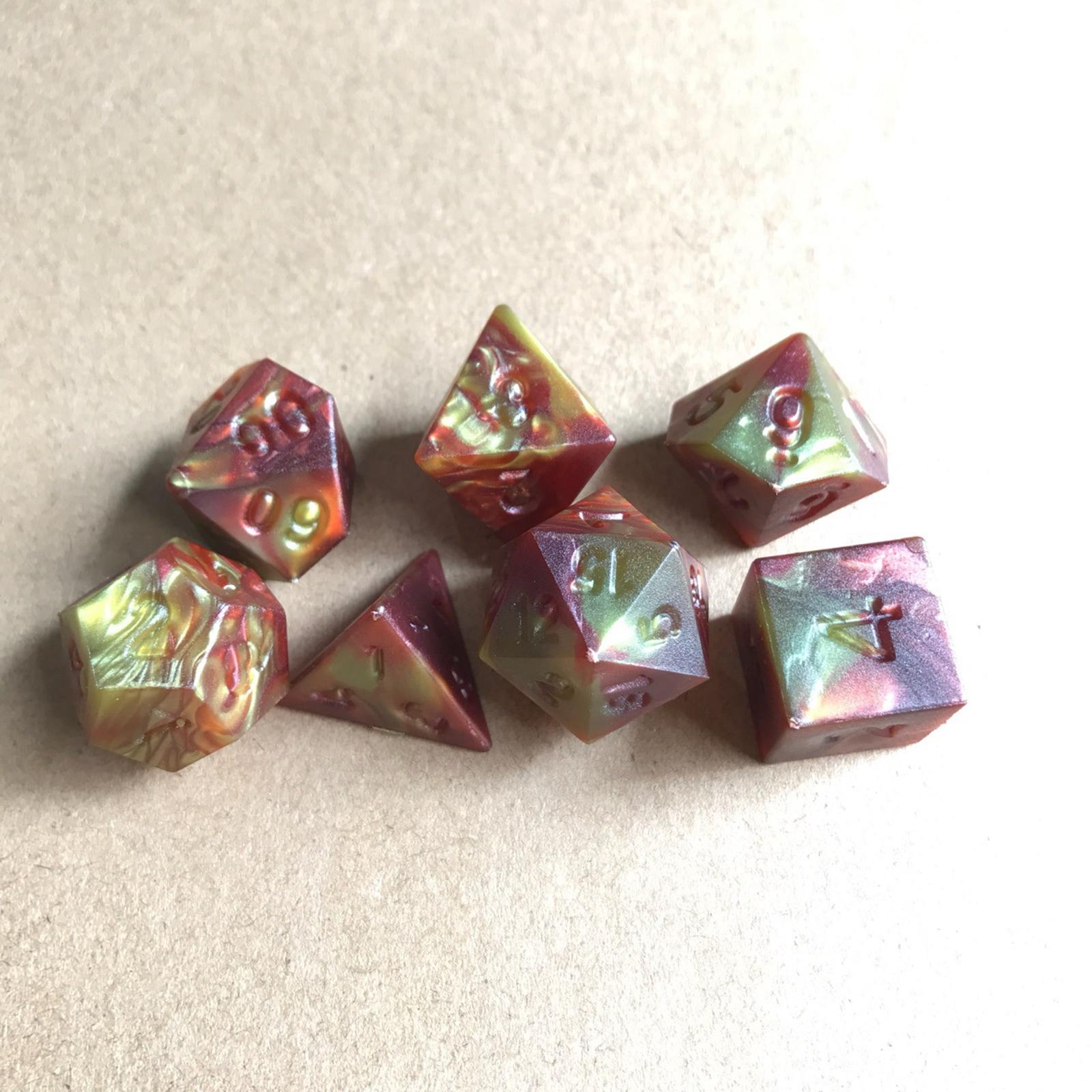 3x7-Pack Double Color Multi Sided Dice 7-Die Acrylic for DND RPG Entertainment