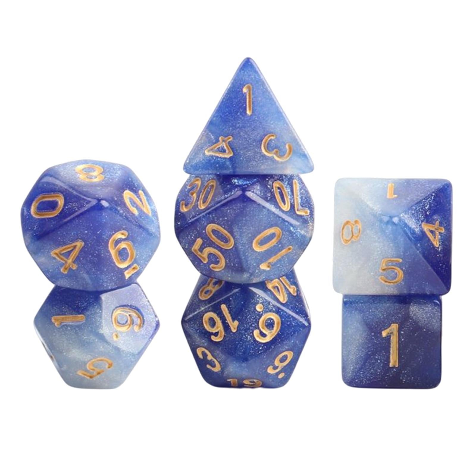 4x7x Polyhedral Dice Party Game Dice Game for DND Table Game Star Dark Blue