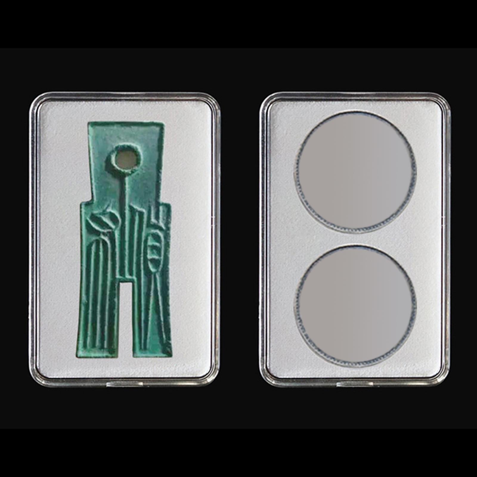 2xClear Plastic Ancient Coin Collection Display Storage Box Case Portable Size