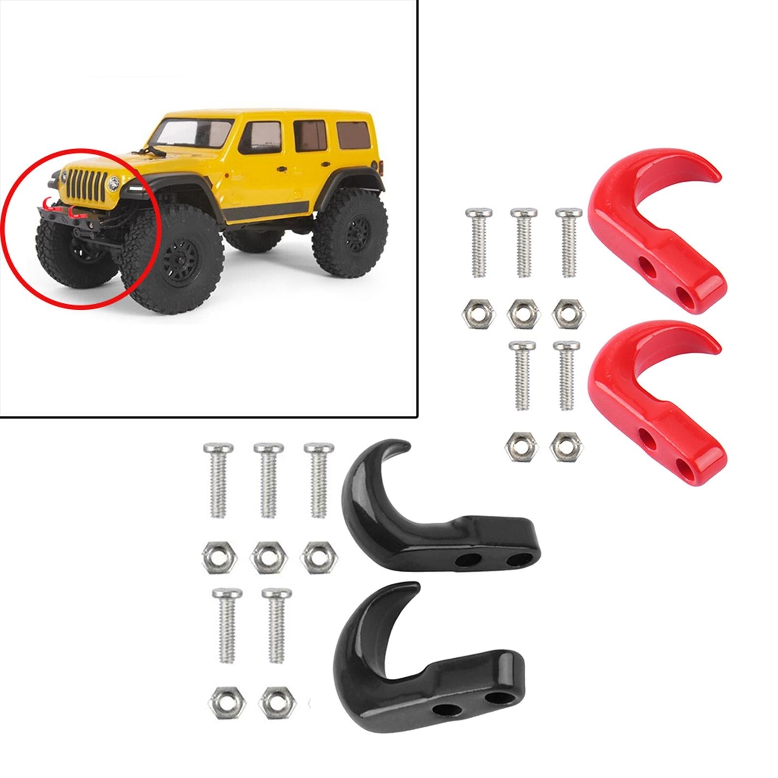 4x2x 1/24 Tow Shackle Rescue Hook Spare for Axial SCX24 Trucks Accessories Red
