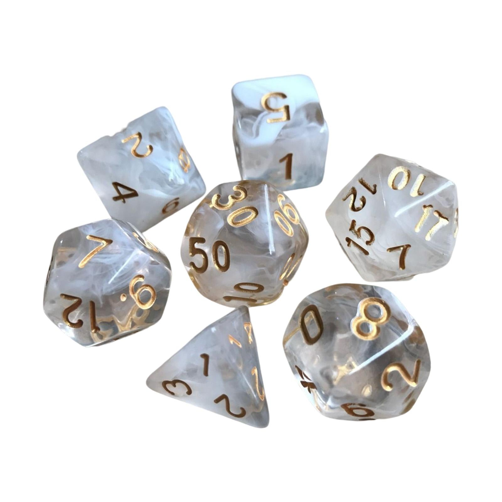 4x7Pcs Polyhedral Dice Party Role Playing Game Dice Game White