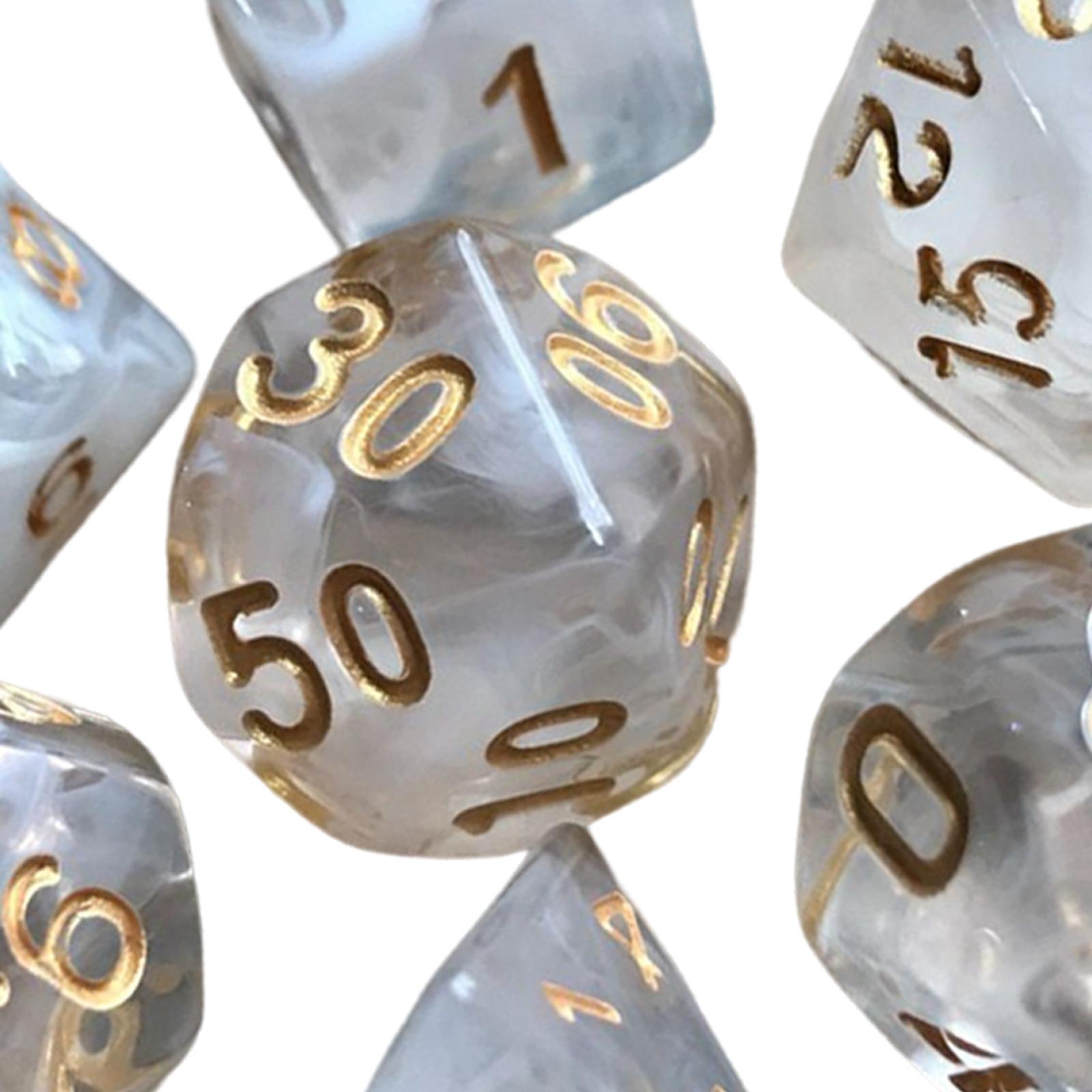 5x7Pcs Polyhedral Dice Party Role Playing Game Dice Game White