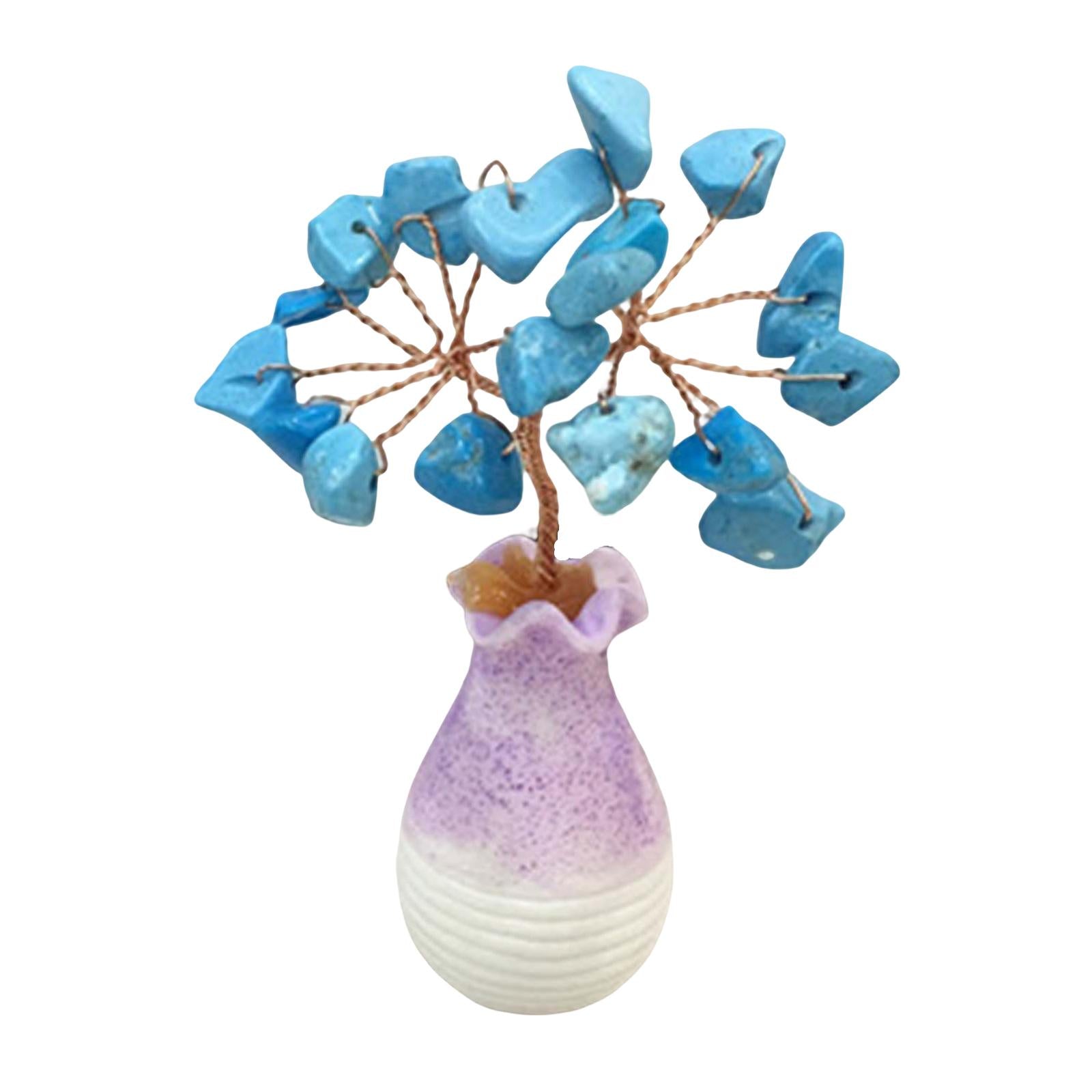 2xMini Crystal Tree Wealth Luck Tree Positive Energy for Tabletop Home Decor