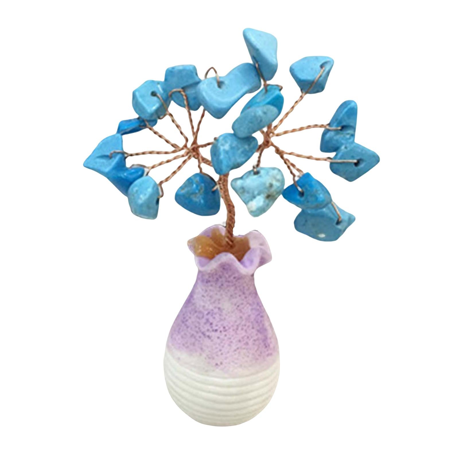 2xMini Crystal Tree Wealth Luck Tree Positive Energy for Tabletop Home Decor
