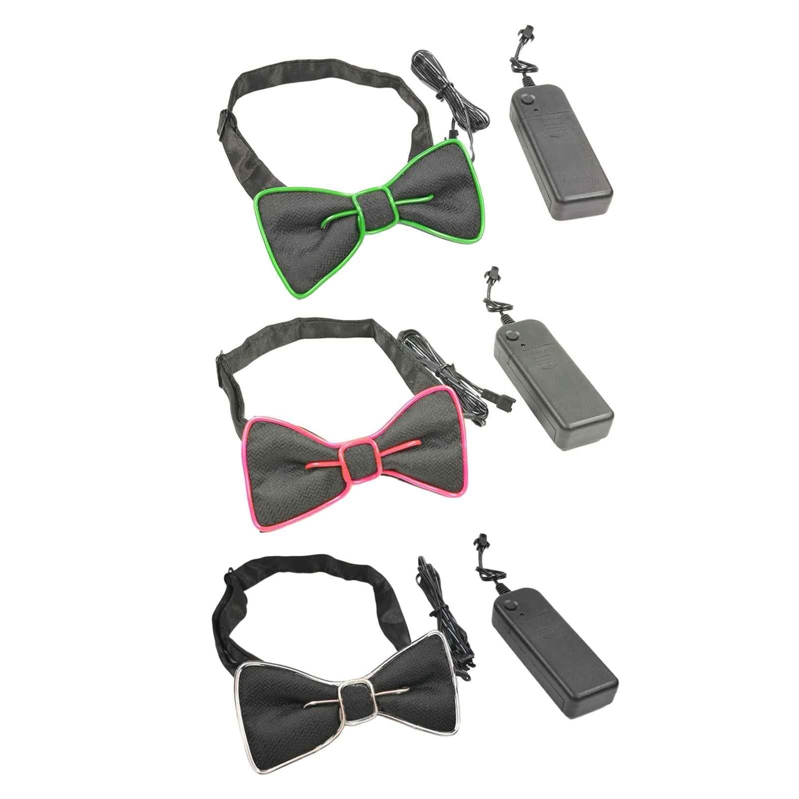 Light up Bowtie LED Bow Tie Novelty Glow in The Dark for Party Costume Green